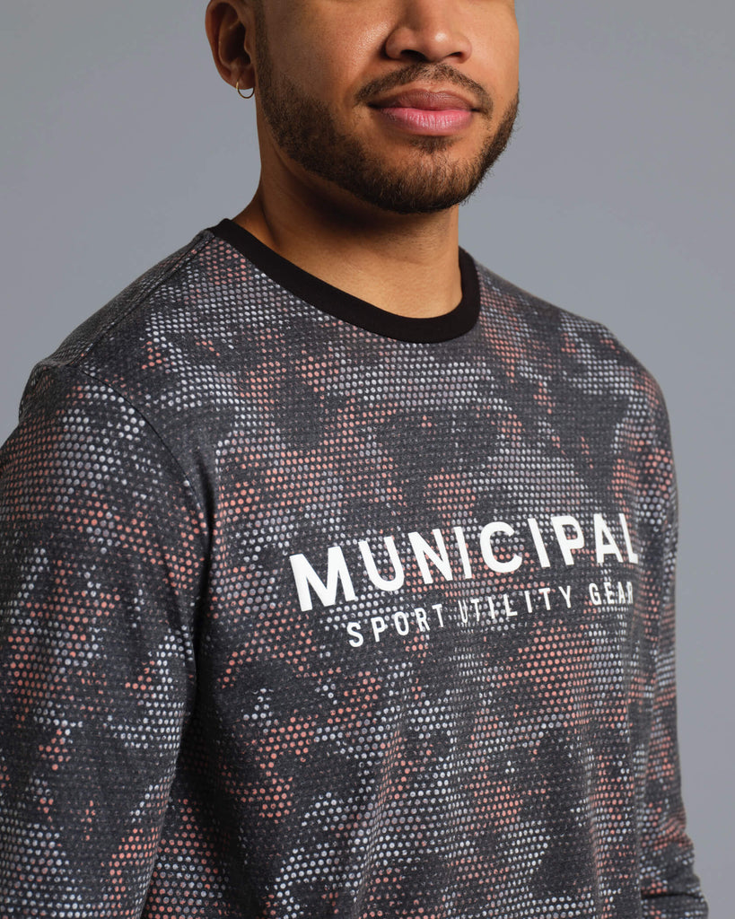 4:AM Club LS T-Shirt in Salmon Tech Camo | MUNICIPAL