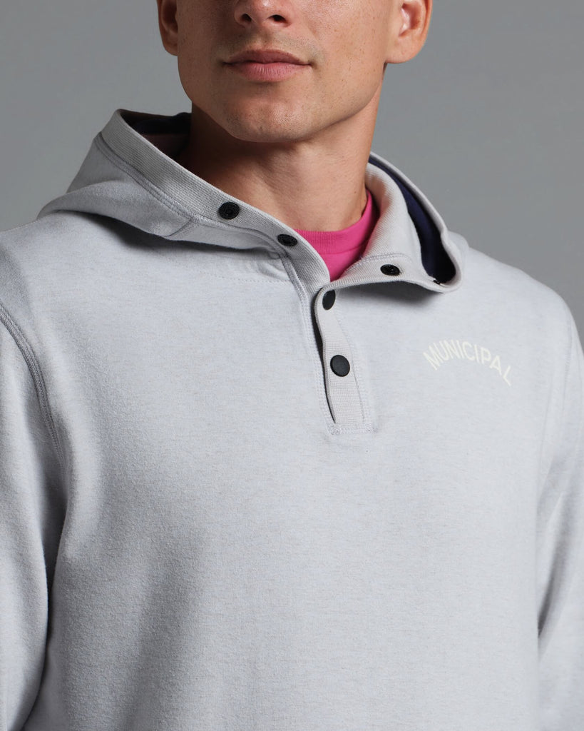 Cordless Snap Hoodie in Cream | MUNICIPAL