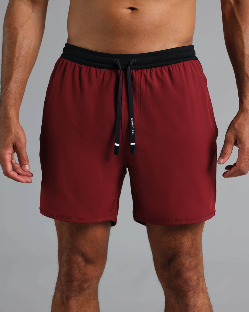 Daybreak Lined Shorts in Cardinal | MUNICIPAL