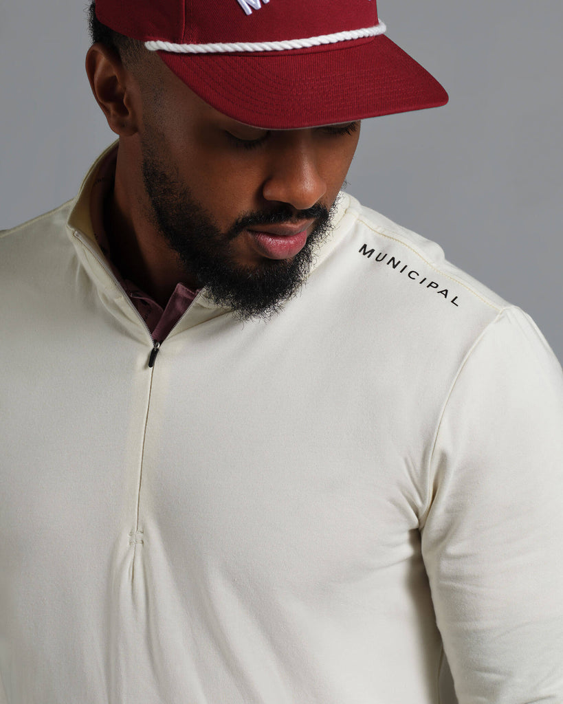Enduro Stretch Half Zip in Natural | MUNICIPAL