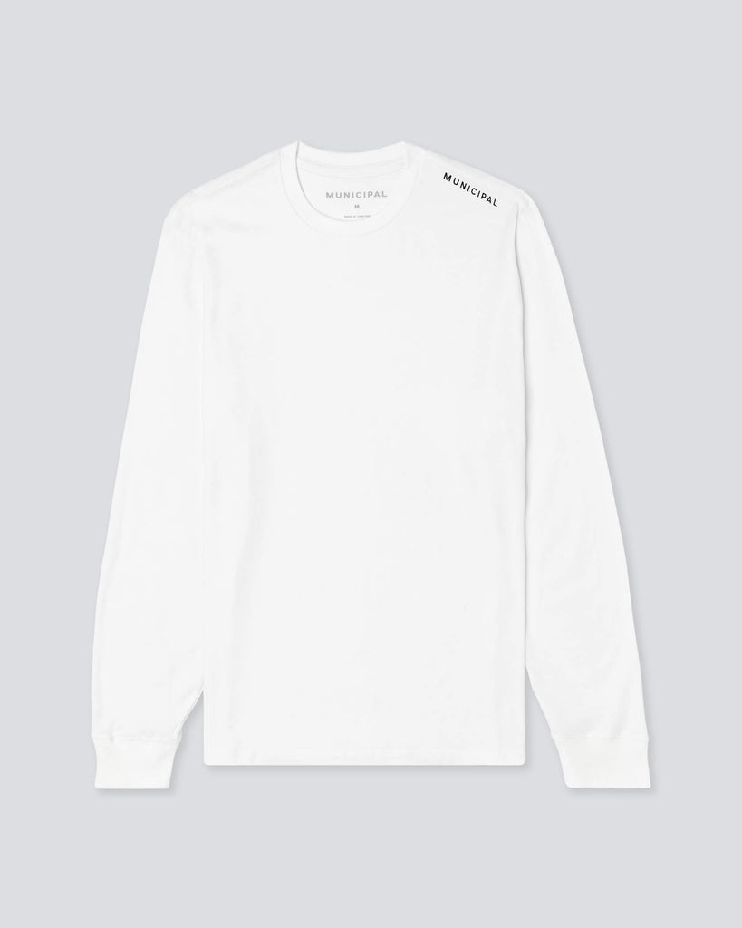 Enduro Stretch LS T-Shirt in White | MUNICIPAL