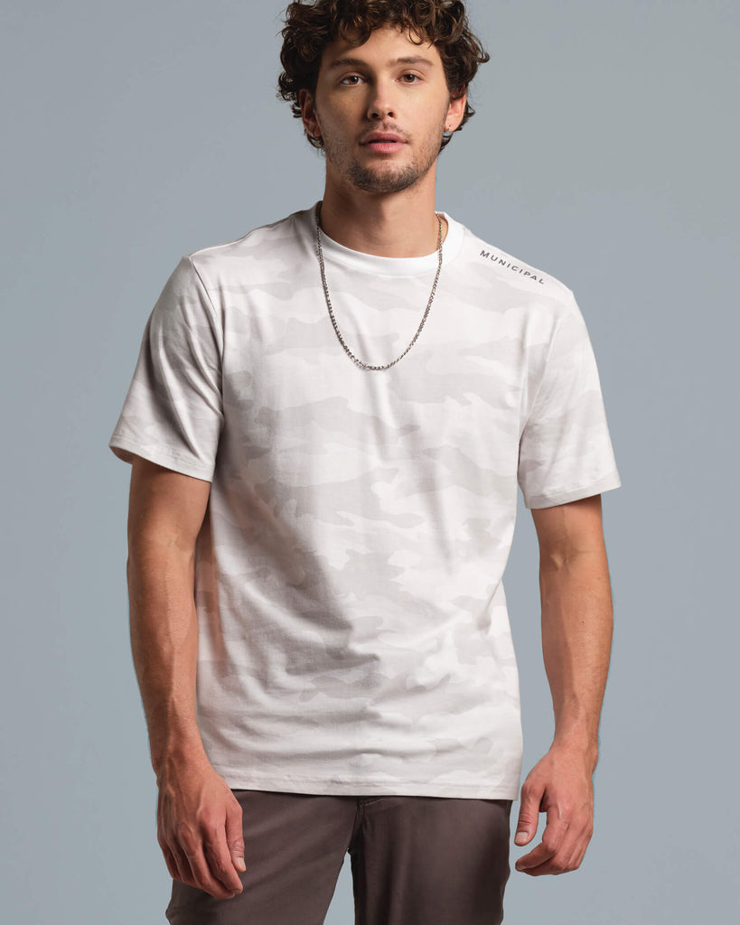Enduro Stretch T-Shirt in Arctic Camo / Charcoal | MUNICIPAL