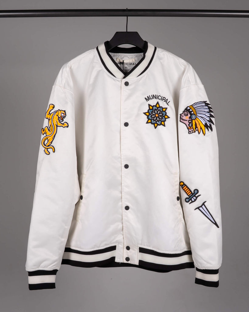 Justus Varsity Jacket in Cobra / Blue Gold | MUNICIPAL