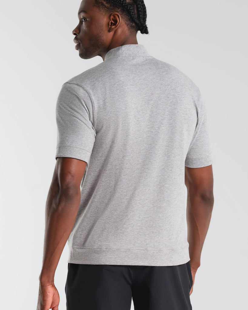 Micro Mock Neck SS Crew in Athletic Gray | MUNICIPAL