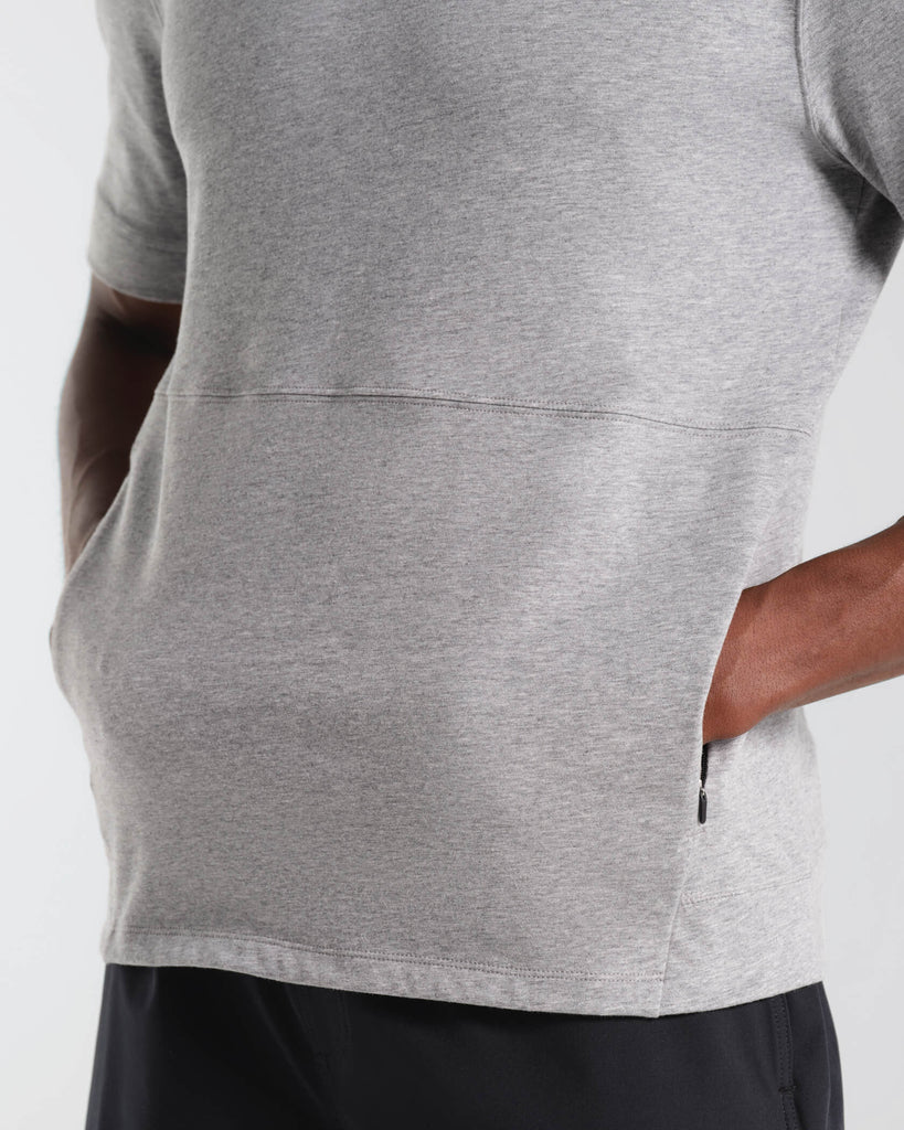 Micro Mock Neck SS Crew in Athletic Gray | MUNICIPAL