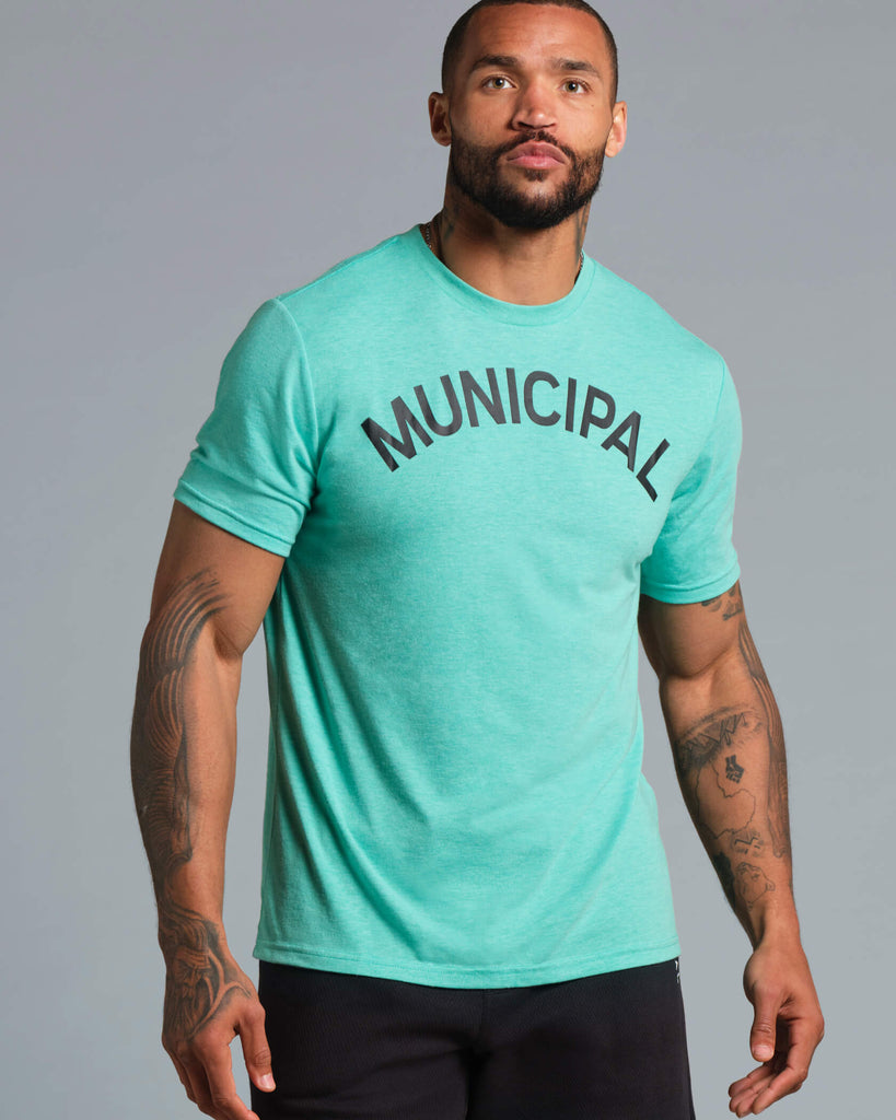Origin SuperBlend T-Shirt in Aqua / Black | MUNICIPAL