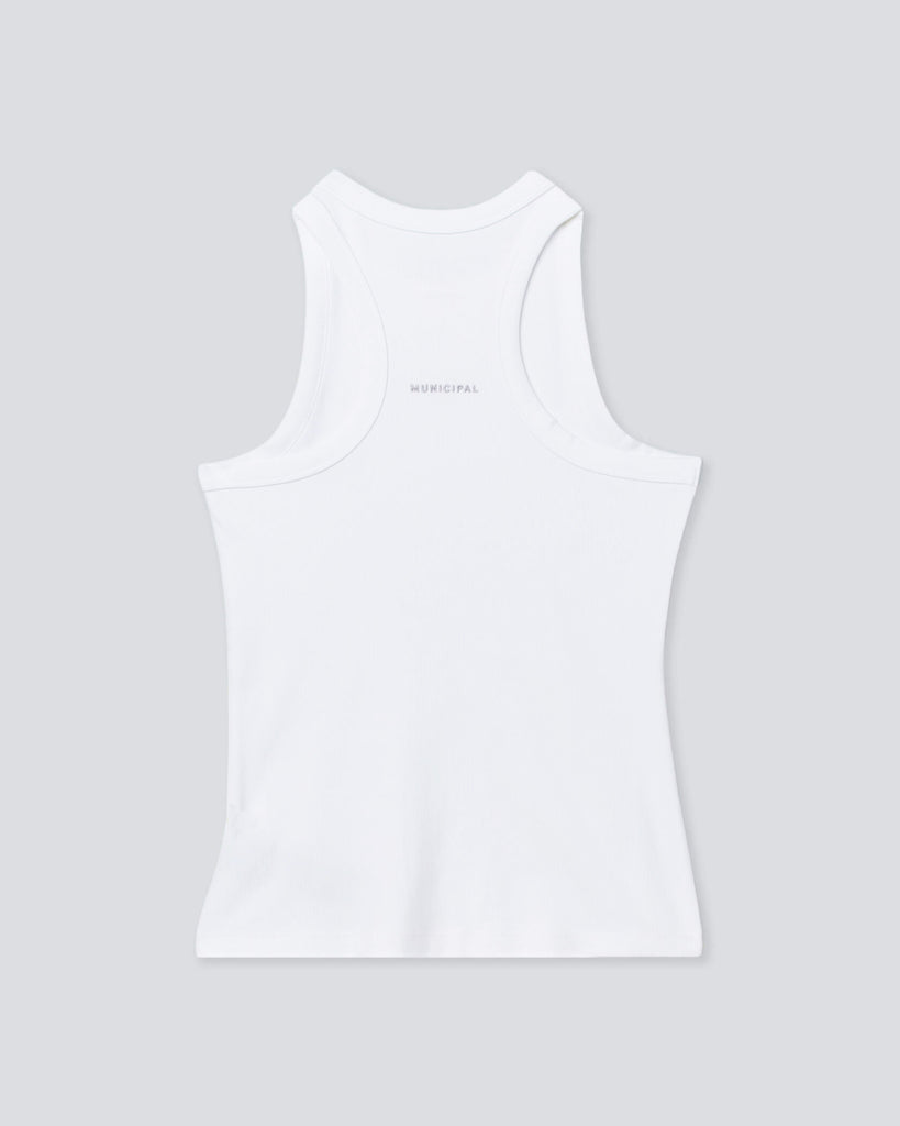 imperf Modern Rib Tank Top 白 Women's Rib Knit Tank in White | MUNICIPAL