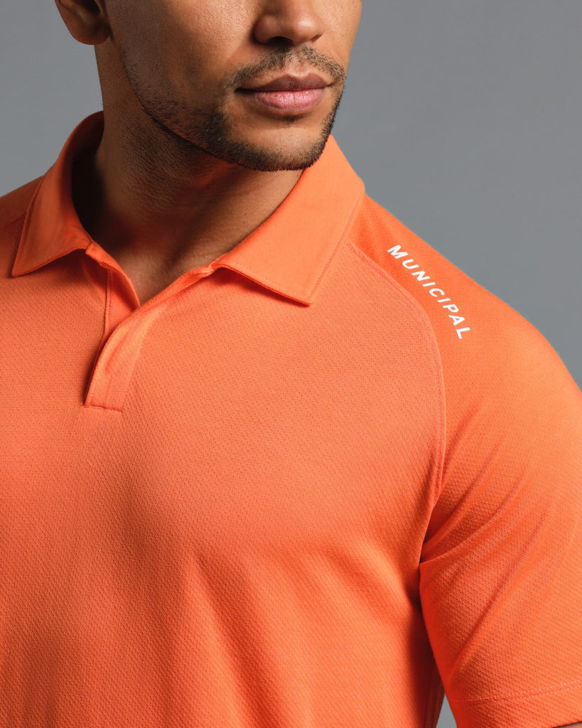 Sport Tech Polo in Poppy | MUNICIPAL