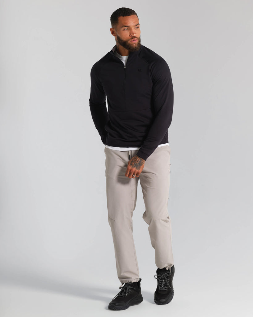 Men's Royal Blue Organic Cotton Half Zip Zebra Logo Sweater