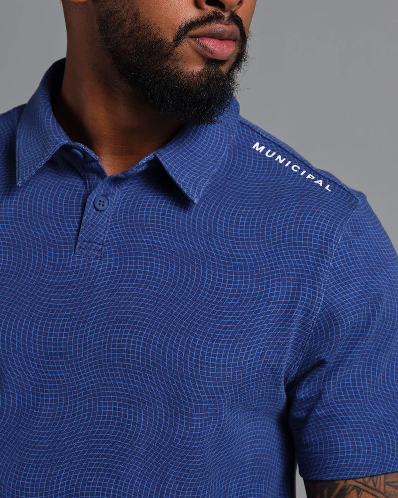 Sportcross Polo in Dusk Wavy Grid | MUNICIPAL
