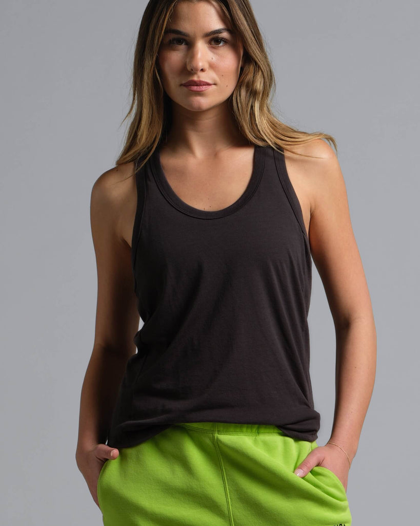 Women's Knockout Layering Tank in Asphalt | MUNICIPAL