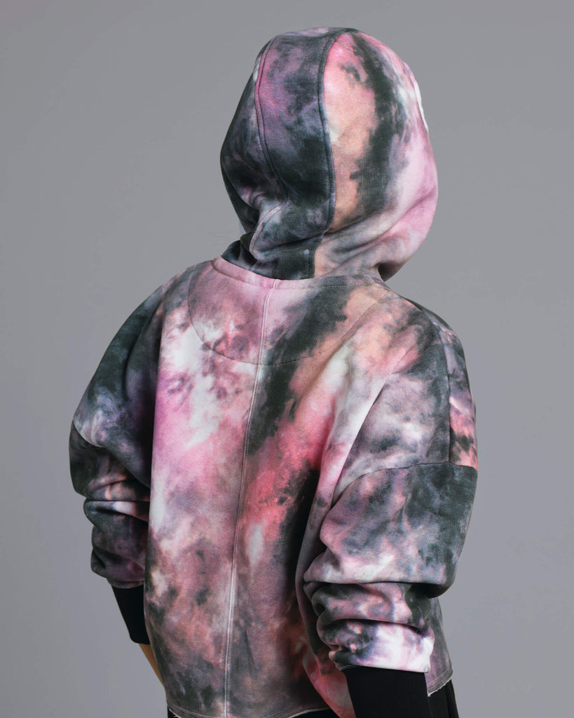 Women's Origin Hoodie in Salmon Ice Dye / Black | MUNICIPAL
