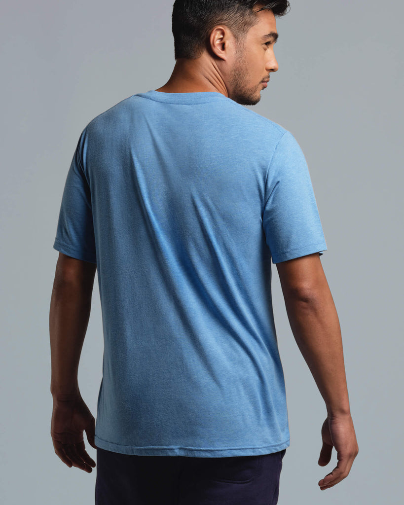 Wordmark SuperBlend Pocket T-Shirt in Ocean / White | MUNICIPAL