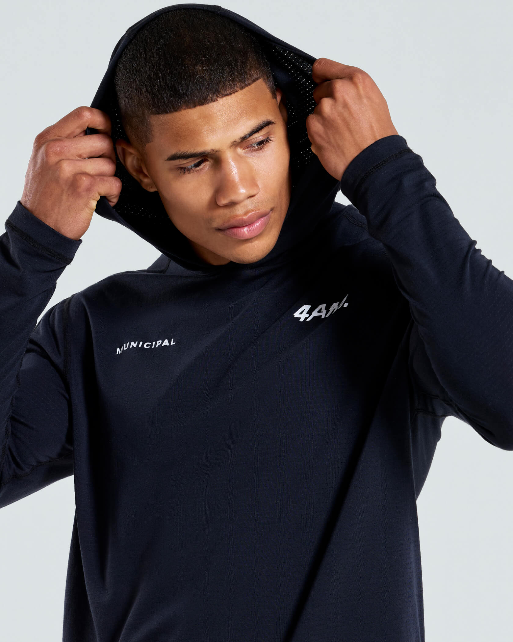 4AM. LS Hooded T-Shirt |Black| hover