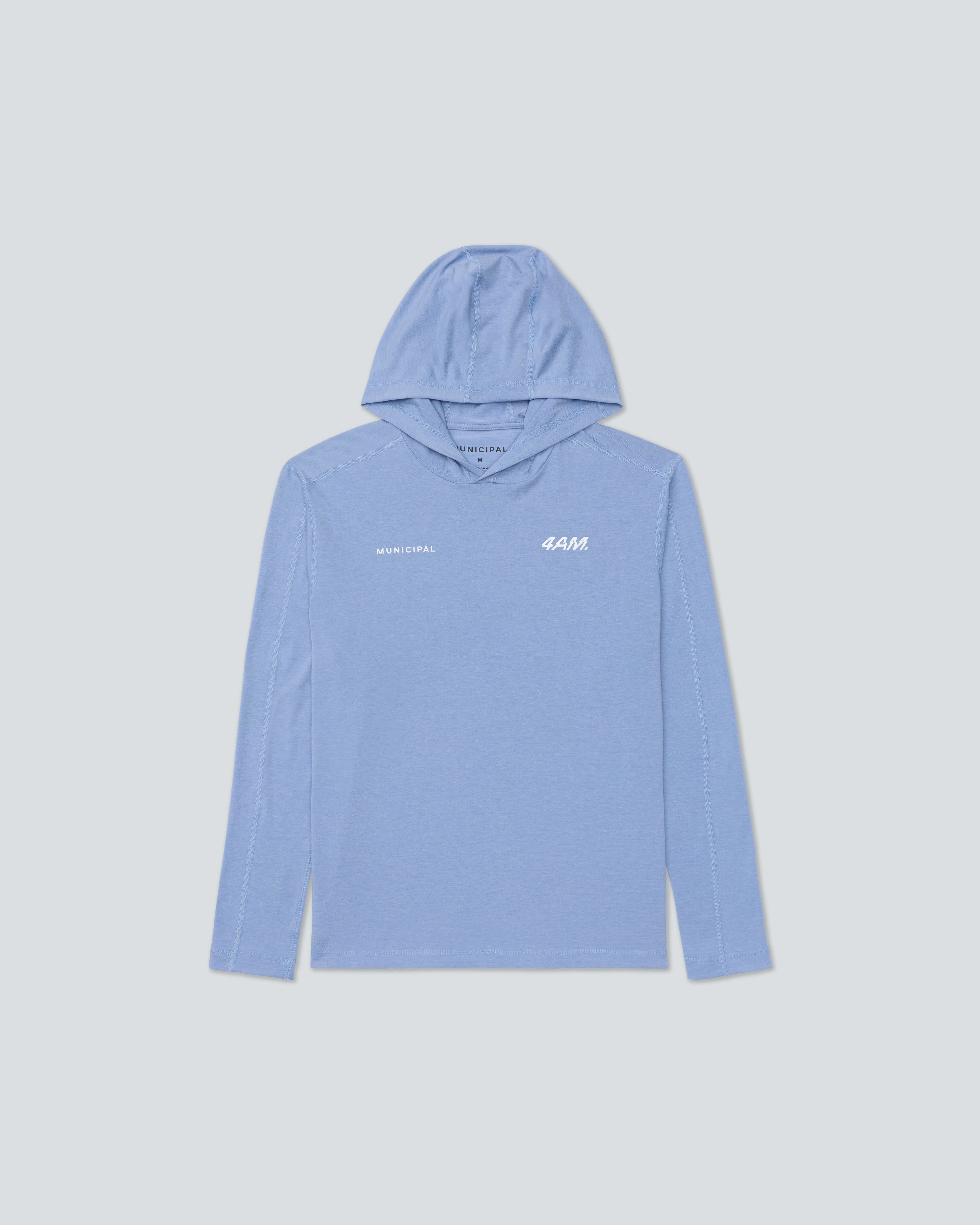 4AM. LS Hooded T-Shirt |Tempest| flat front