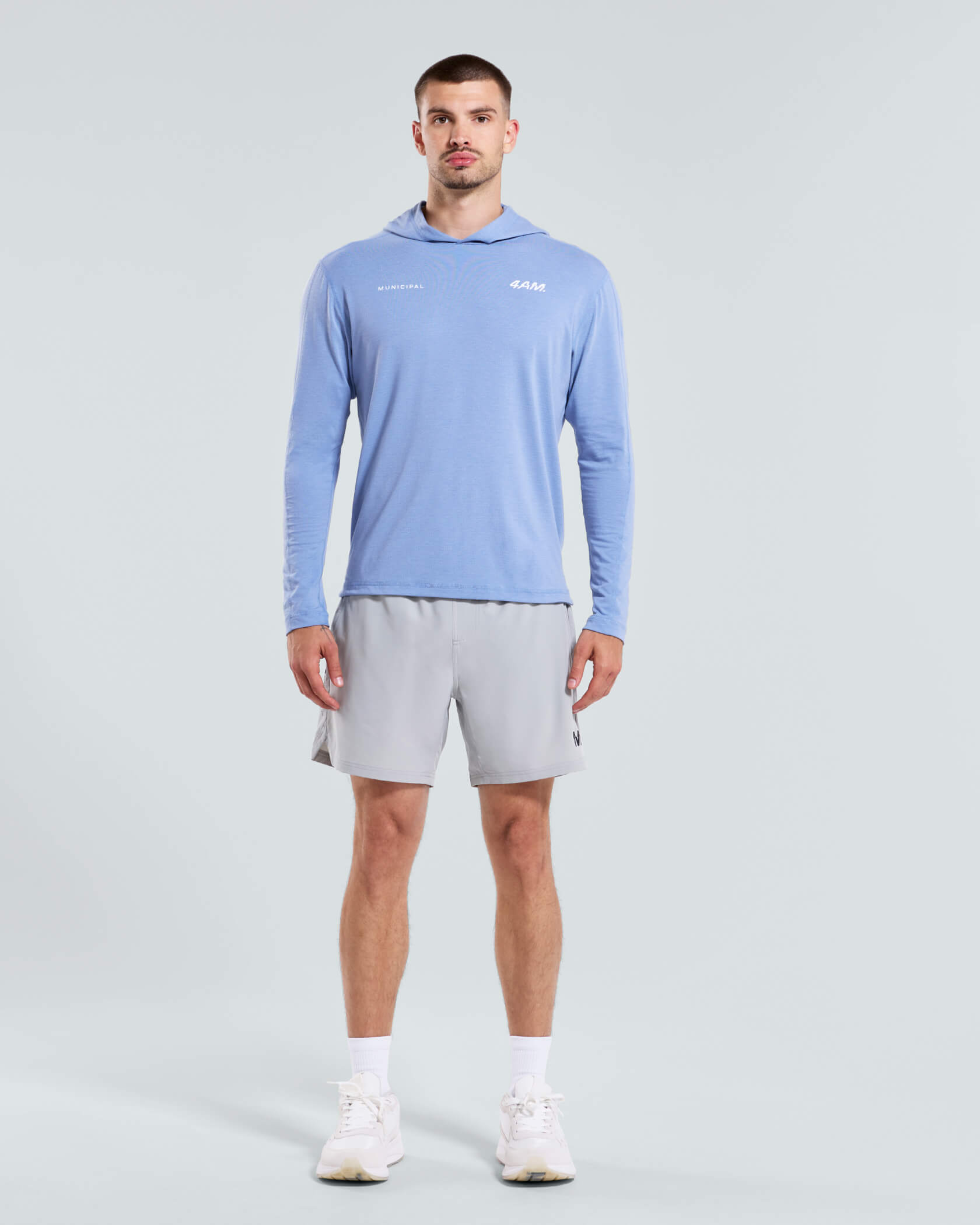 4AM. LS Hooded T-Shirt |Tempest| front