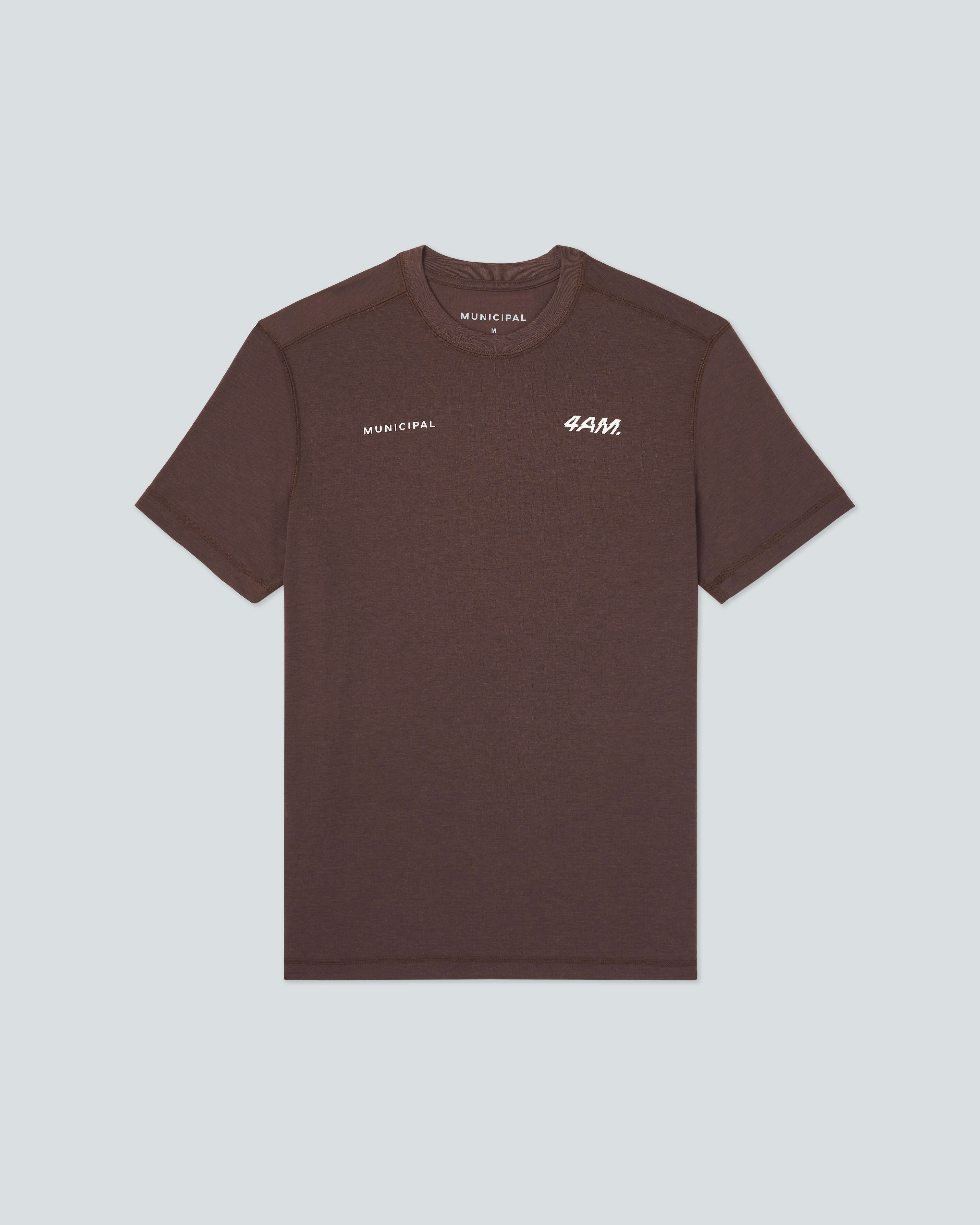 4AM. T-Shirt |Chocolate| flat front