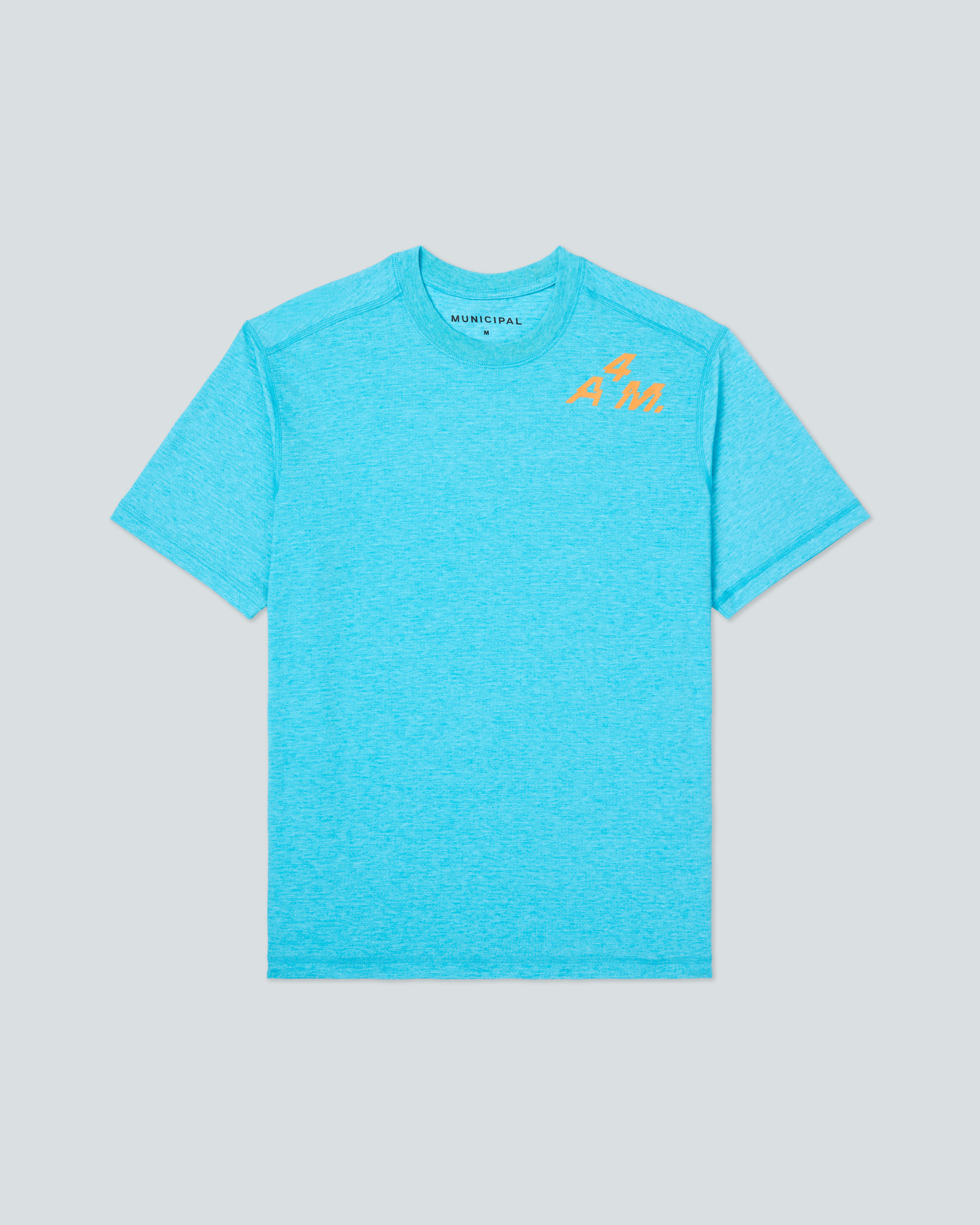 4AM. Tri T-Shirt |Caribbean Heather| flat front