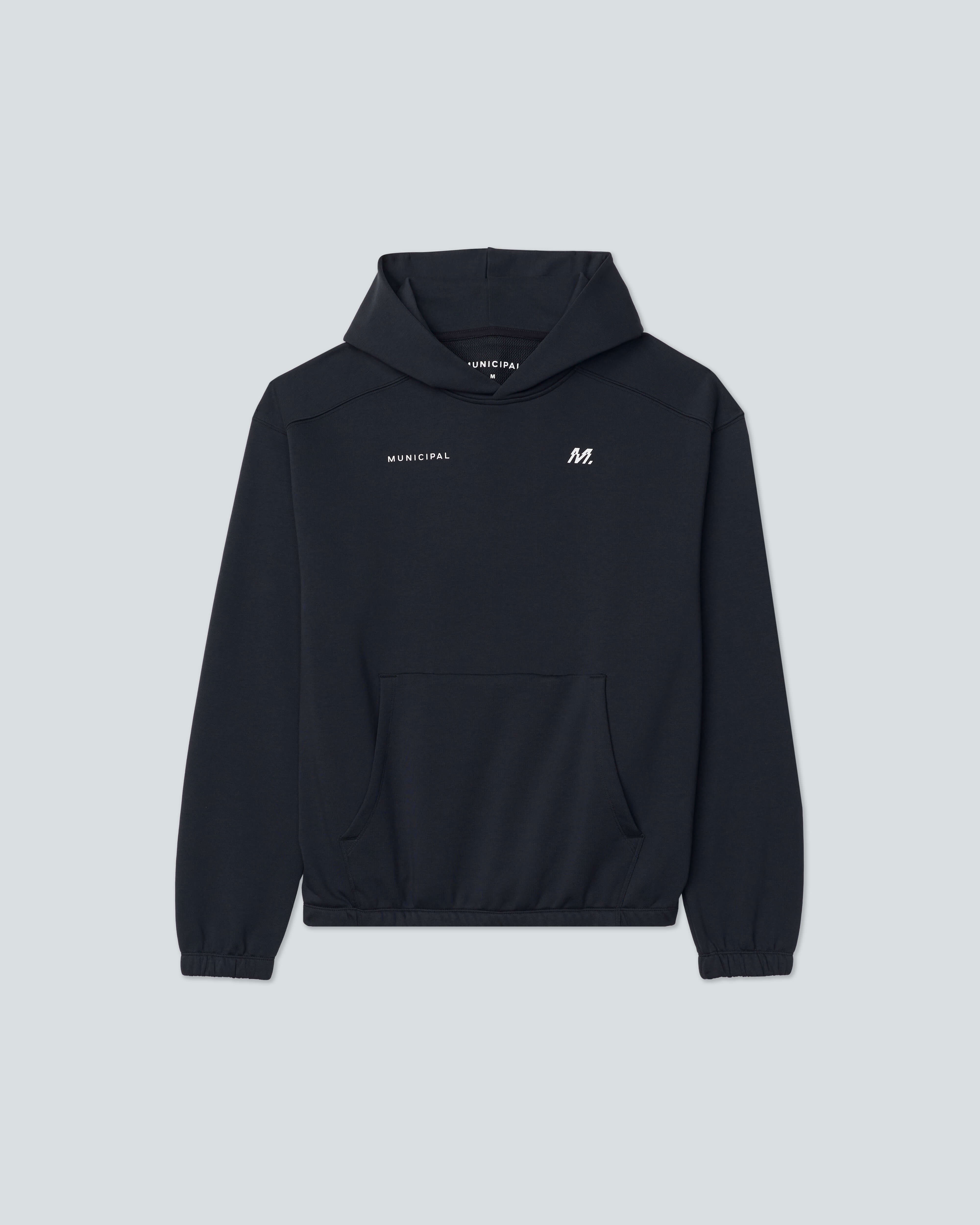 4AM. Fleece Hoodie |Black| flat front