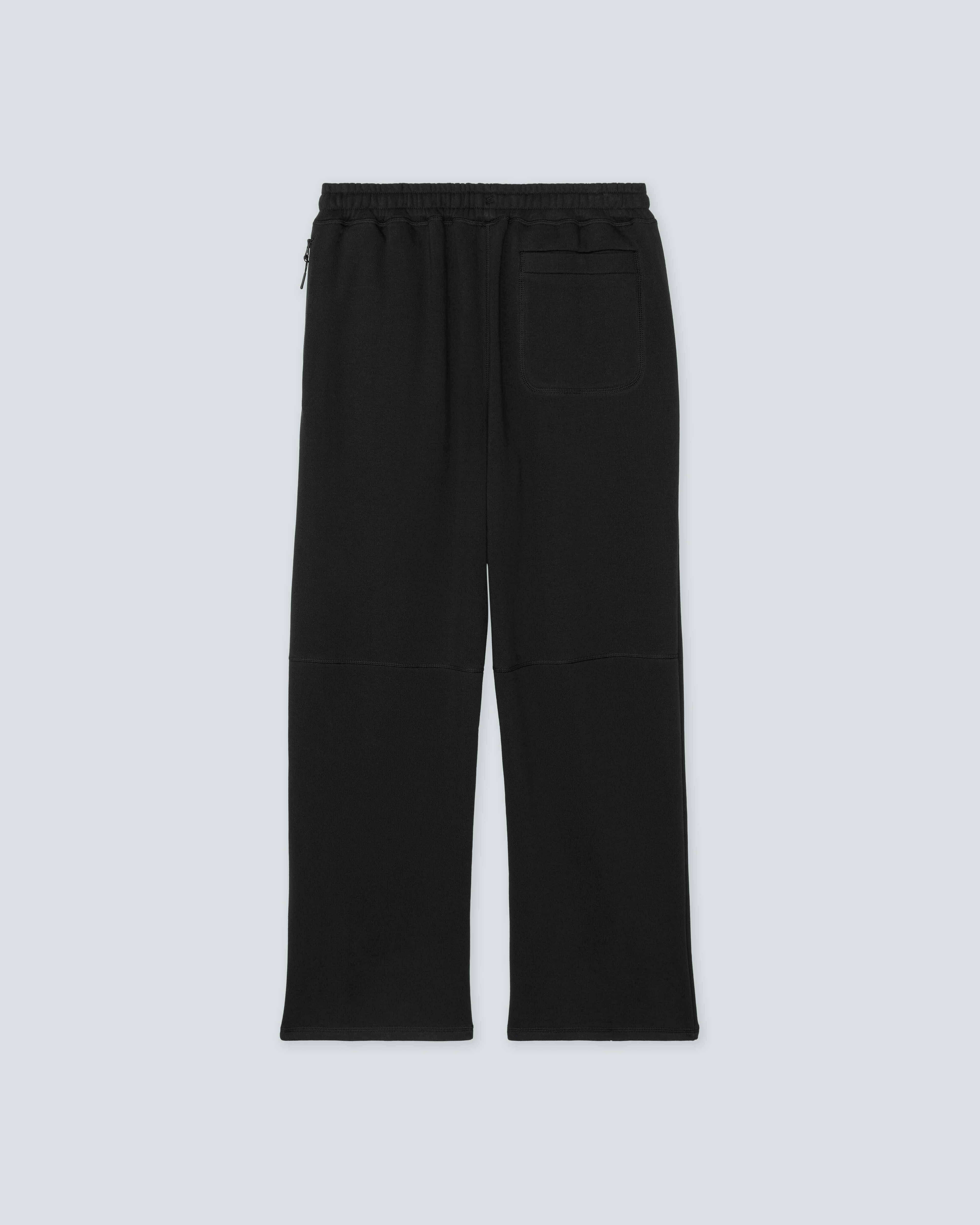 4AM. Fleece Pants |Black| flat back