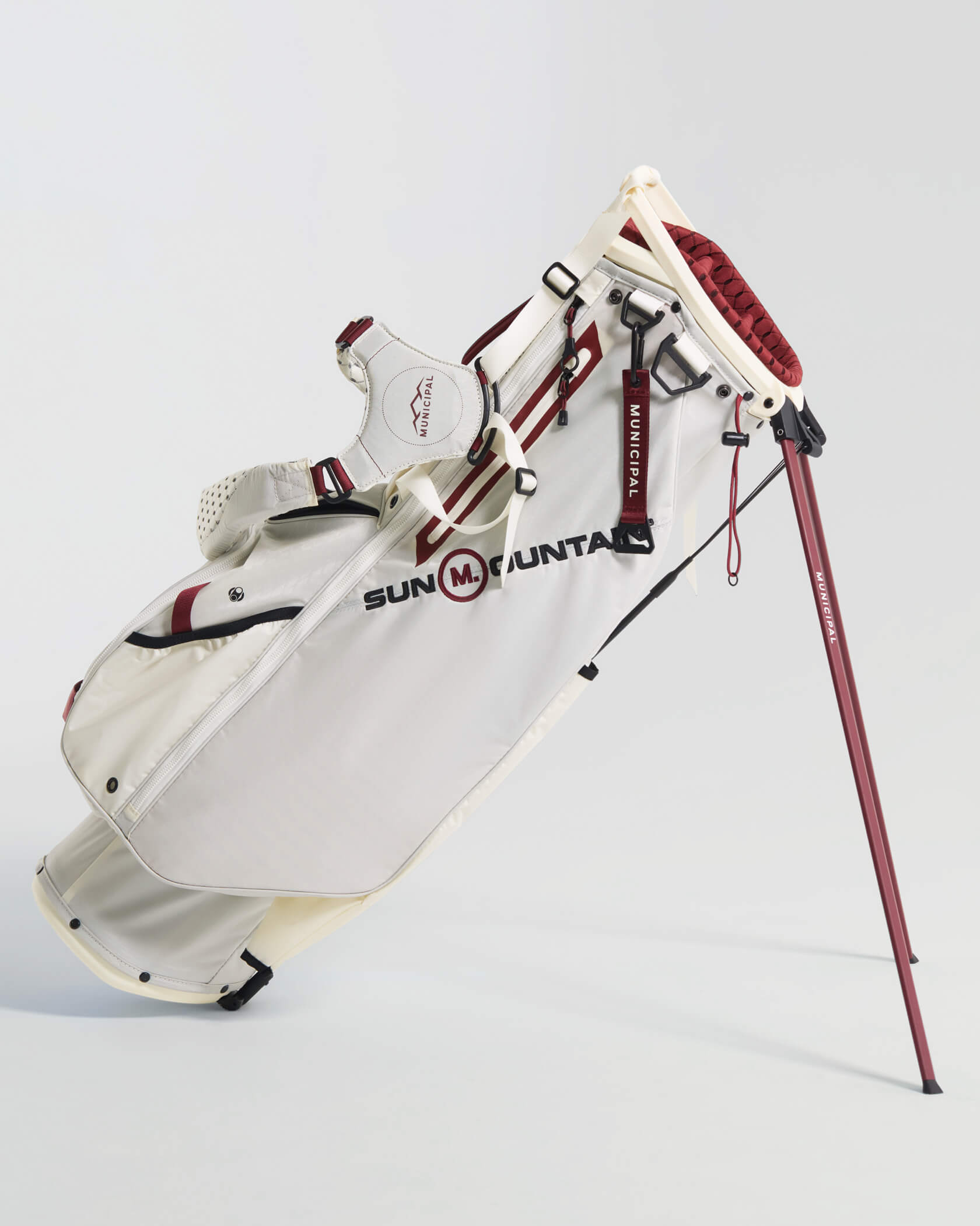 Sun Mountain x MUNICIPAL Stand Bag |Natural / Cardinal| front
