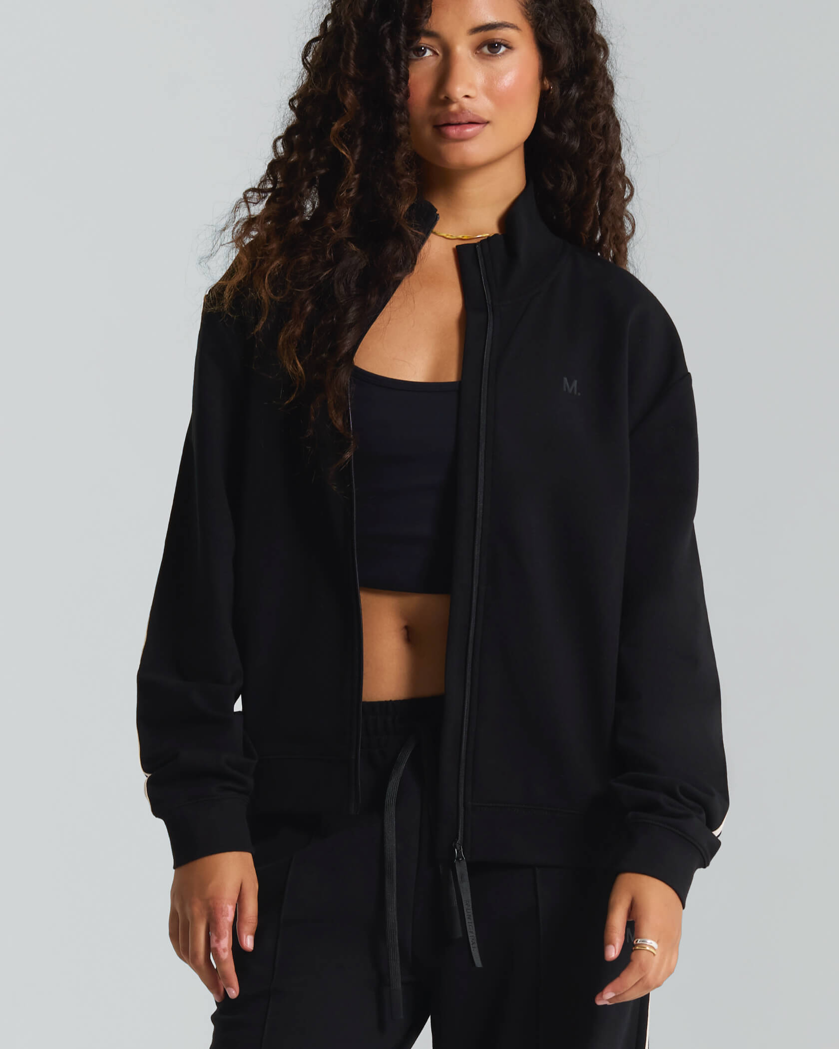 Women's Metro Full Zip Track Jacket |Black| open