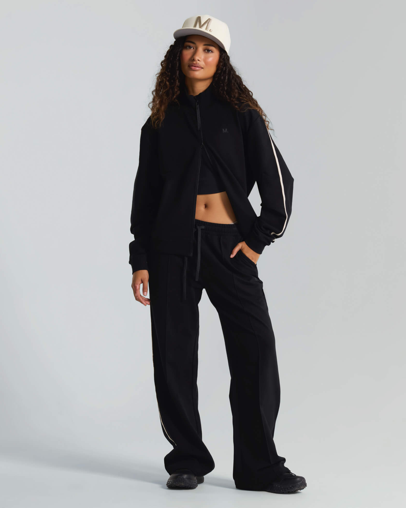 Women's Metro Full Zip Track Jacket |Black| outfit