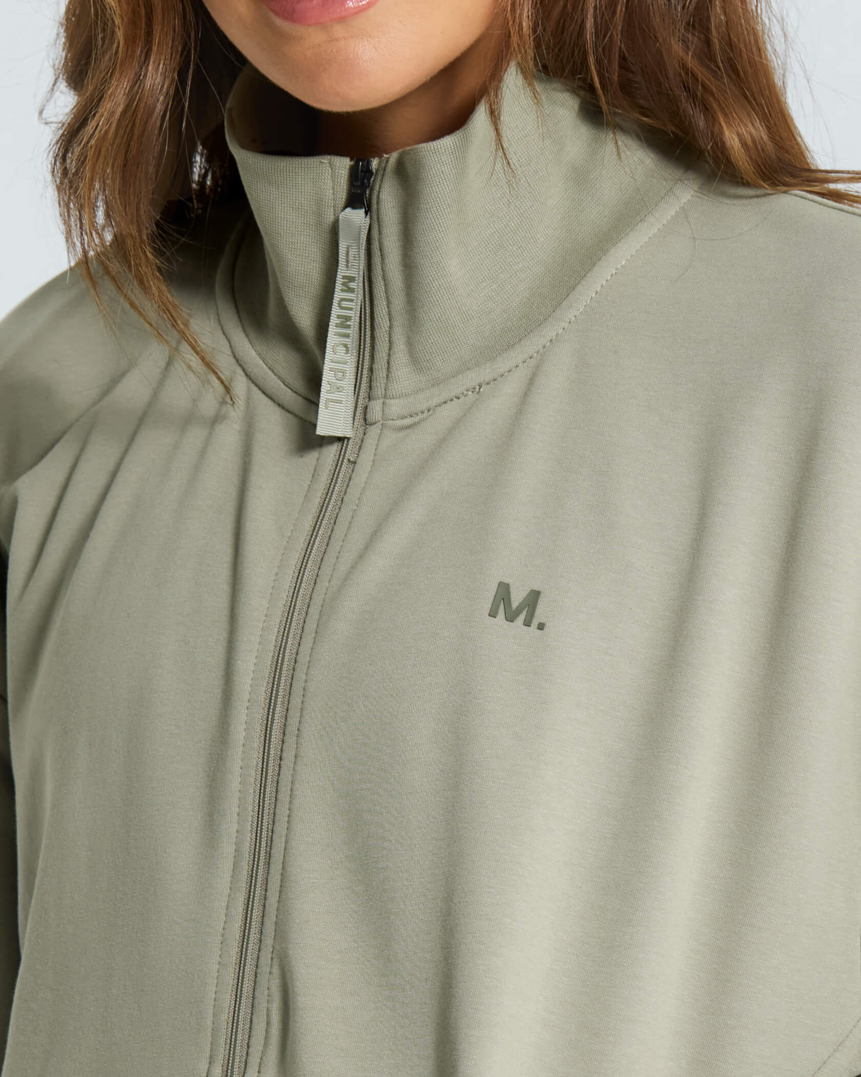 Women's Metro Full Zip Track Jacket |Seagrass| logo