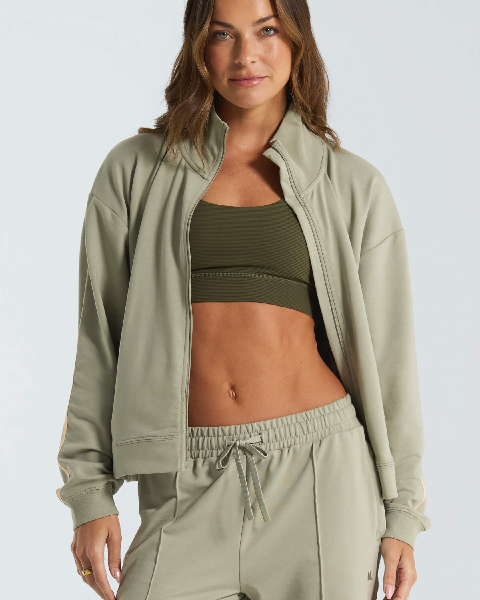 Women's Metro Full Zip Track Jacket |Seagrass| open