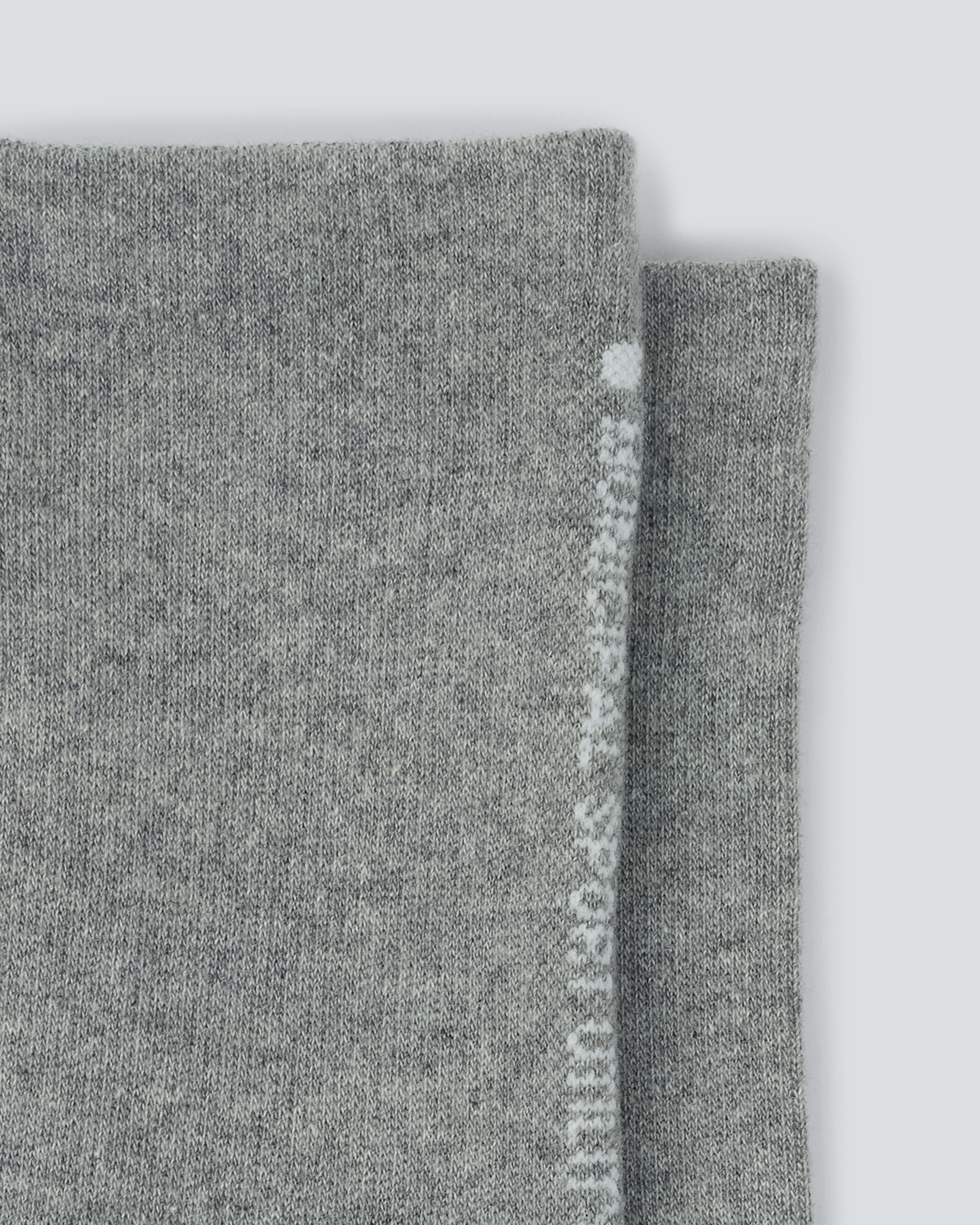 All Time Mid Crew Socks |Athletic Heather| gray municipal socks close up detail shot 