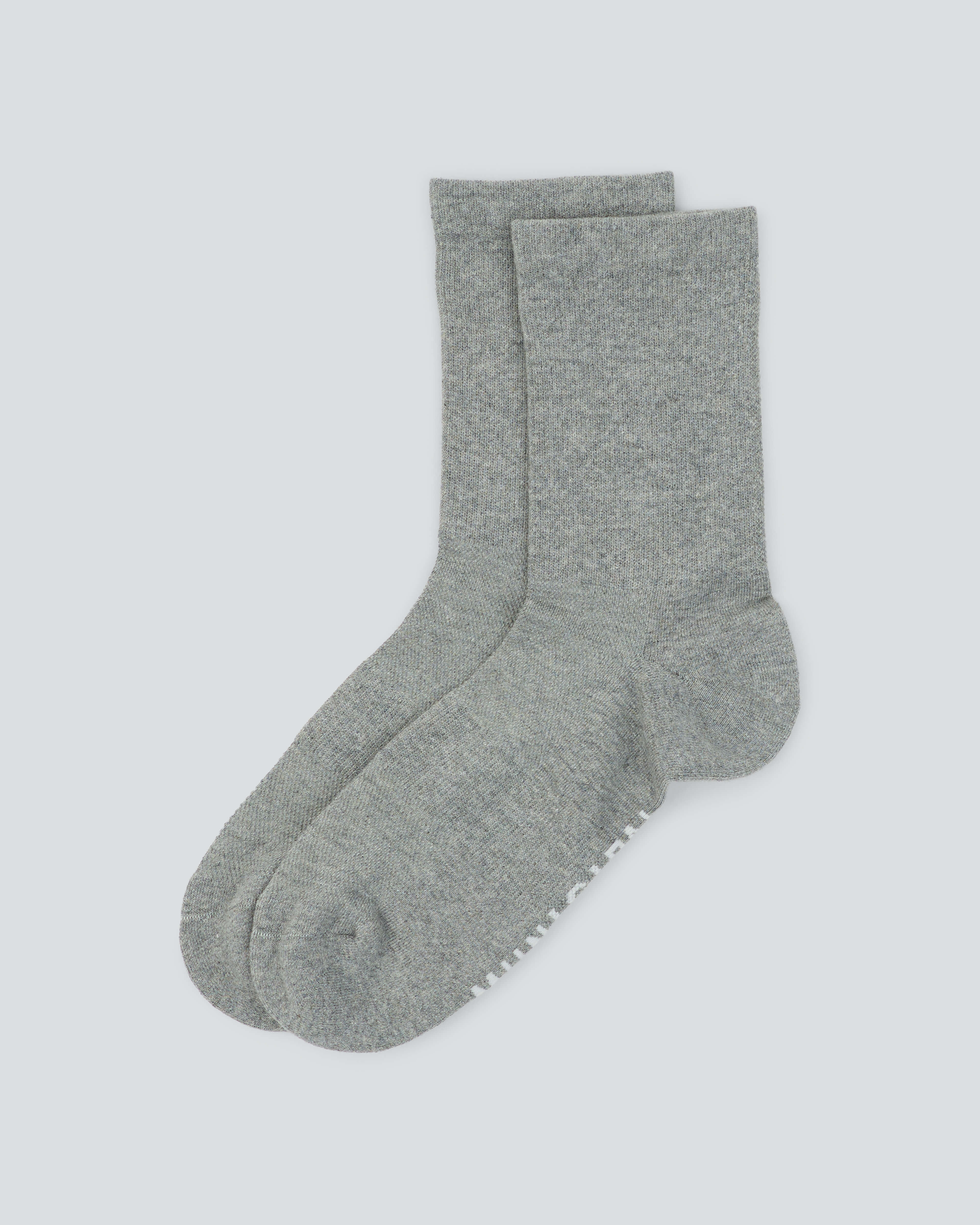 All Time Mid Crew Socks |Athletic Heather| gray municipal mid-length socks laying flat