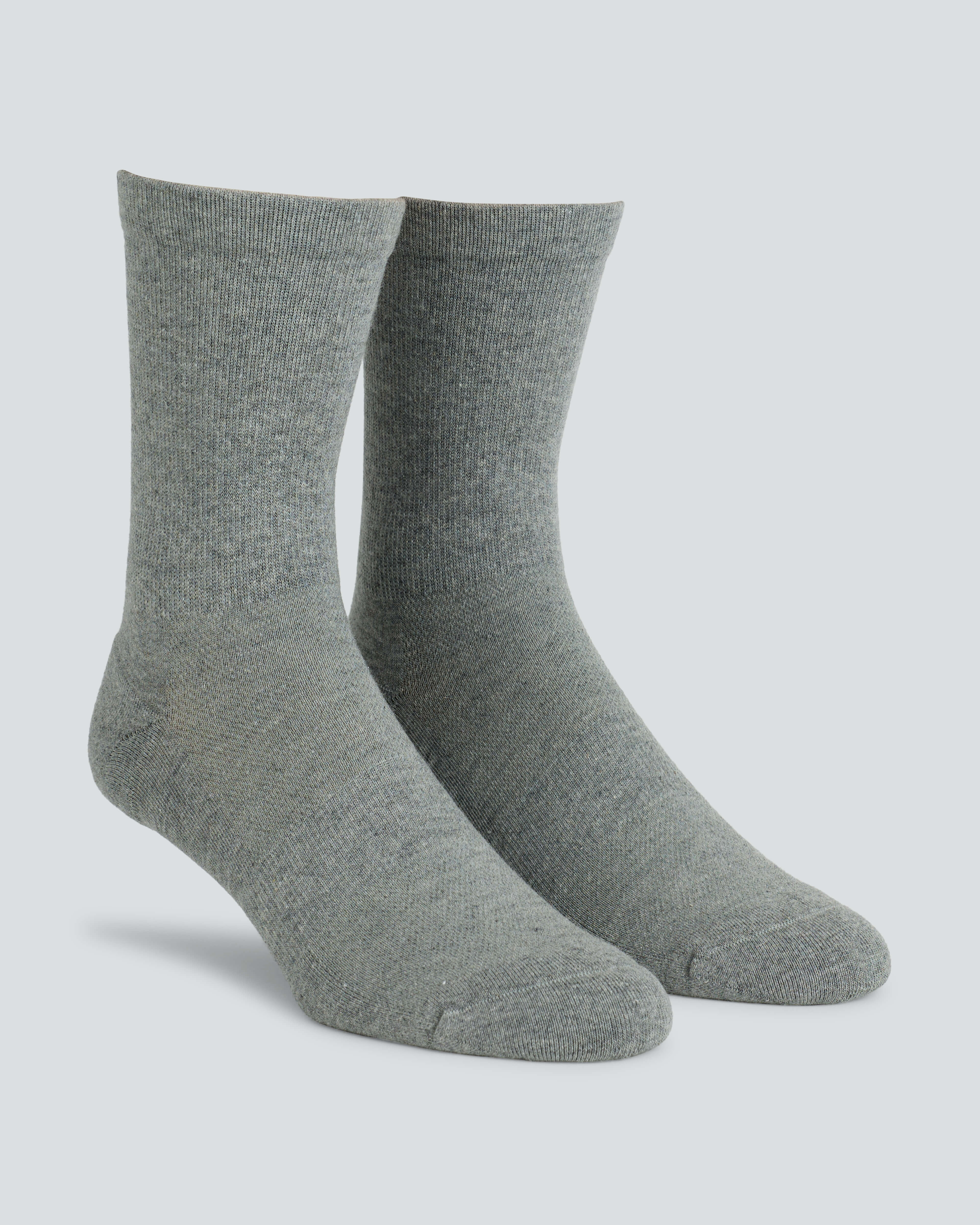 All Time Mid Crew Socks |Athletic Heather| gray municipal mid-length socks facing right 