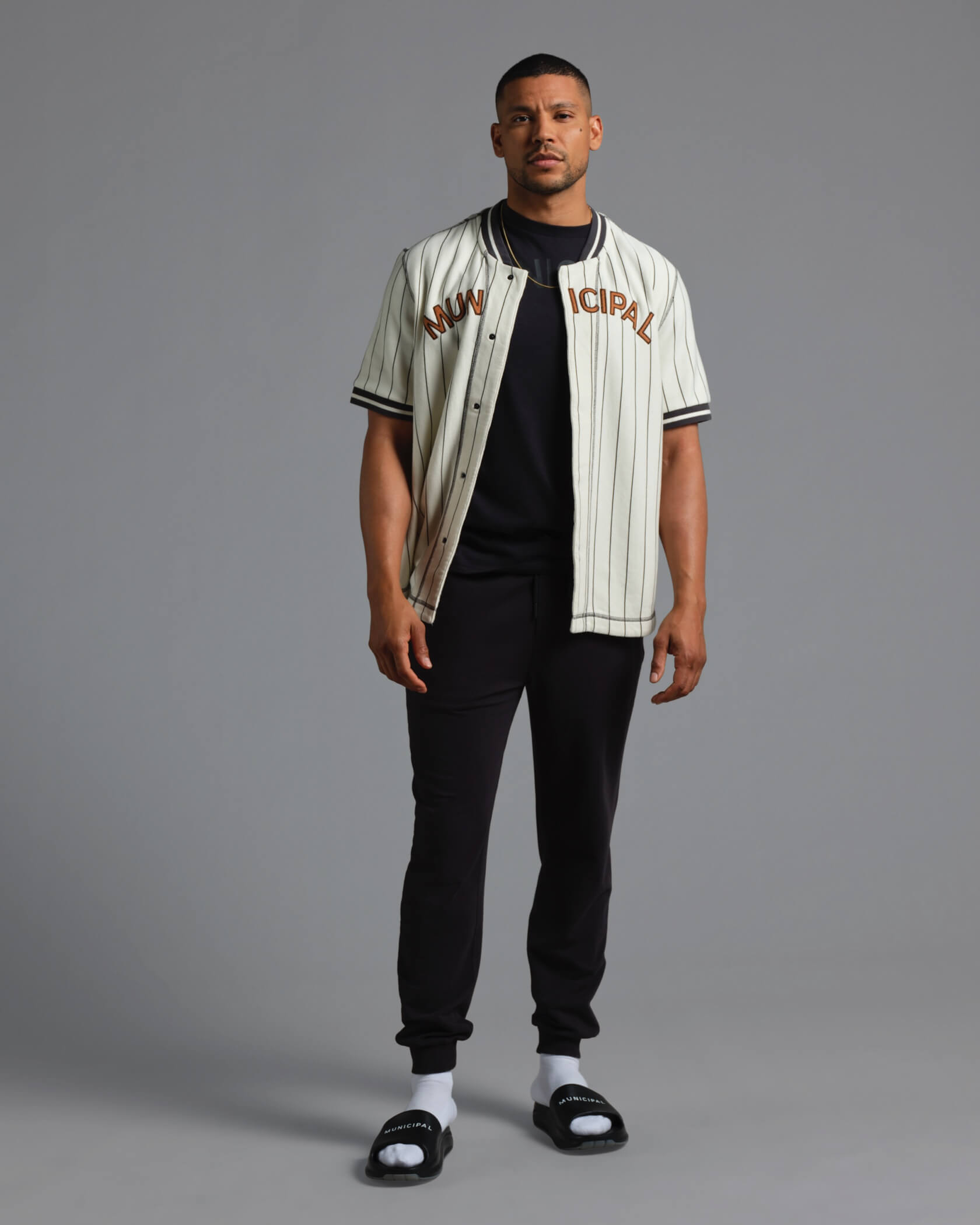 Batting Practice Jersey in Denim MUNICIPAL