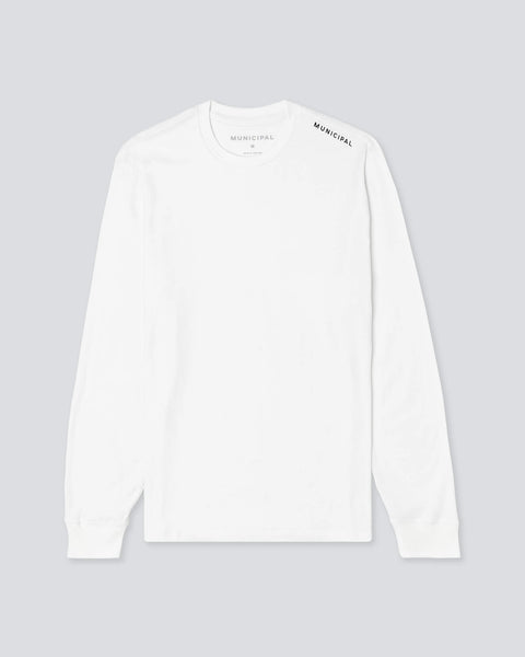 Enduro Stretch LS T-Shirt in White | MUNICIPAL