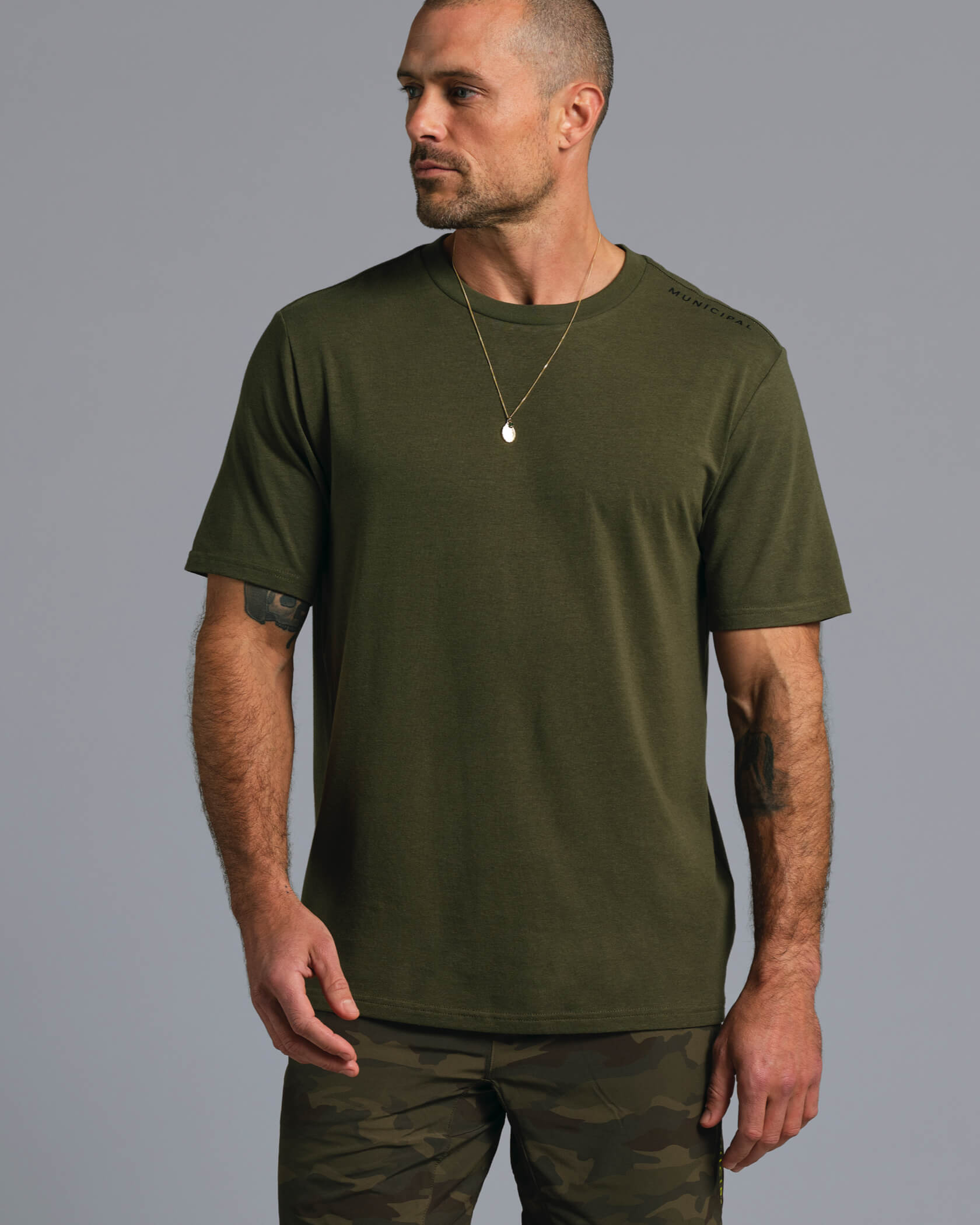 nduro Stretch T-Shirt |Army / Black| front