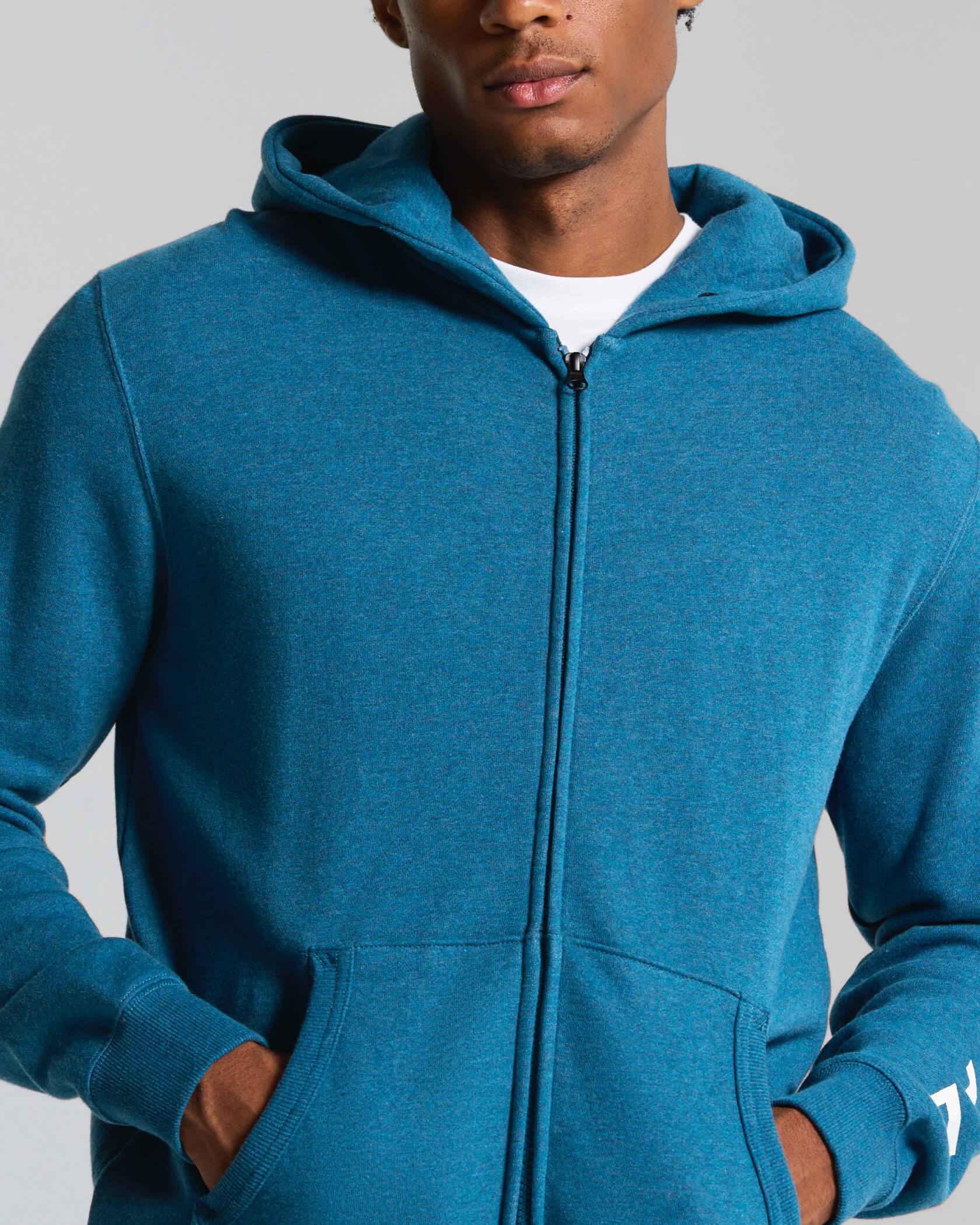 Gameday Full Zip Hoodie |Blue Wing Heather| detail