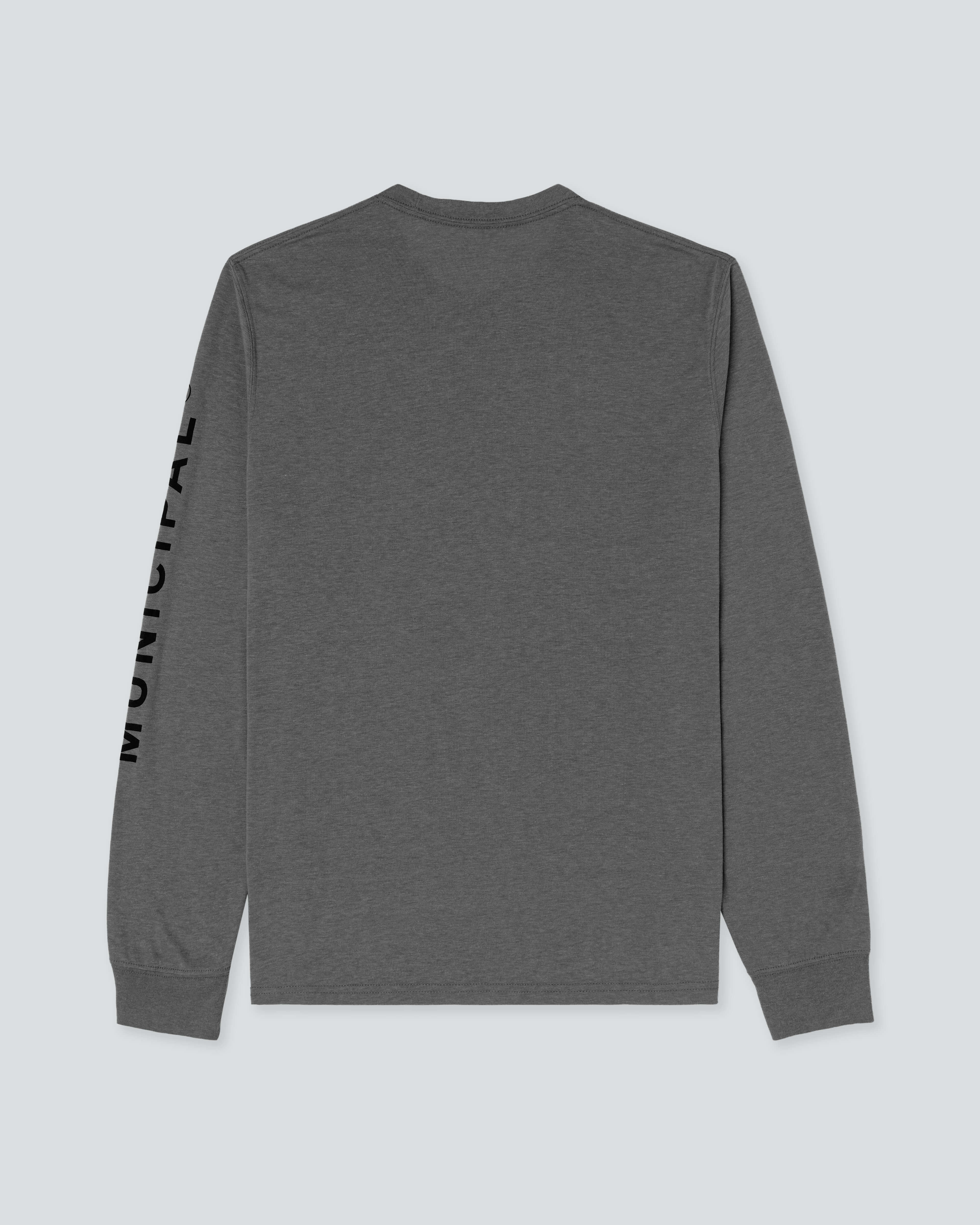 M.OG LS T-Shirt |Charcoal Heather| flat back