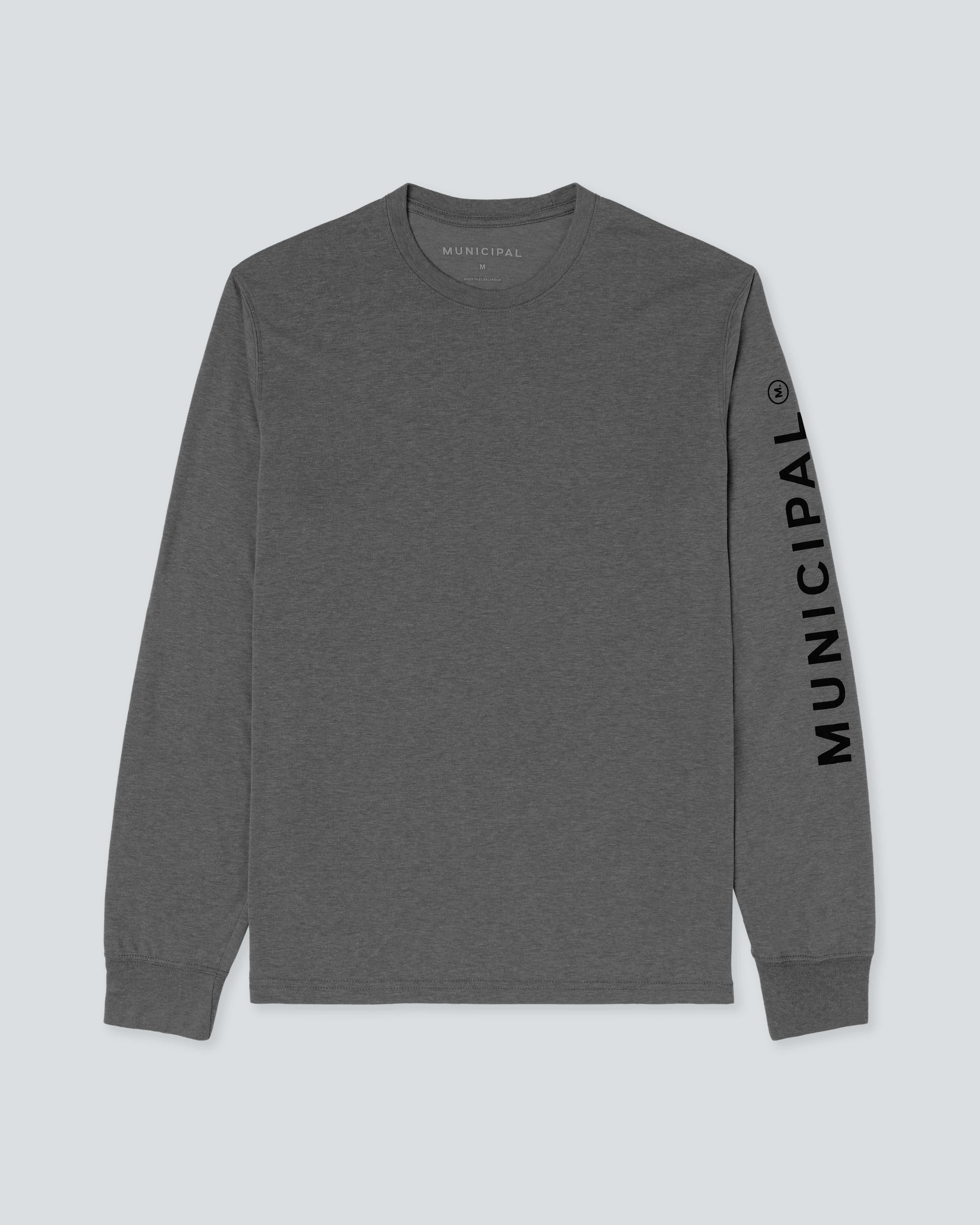 M.OG LS T-Shirt |Charcoal Heather| flat front