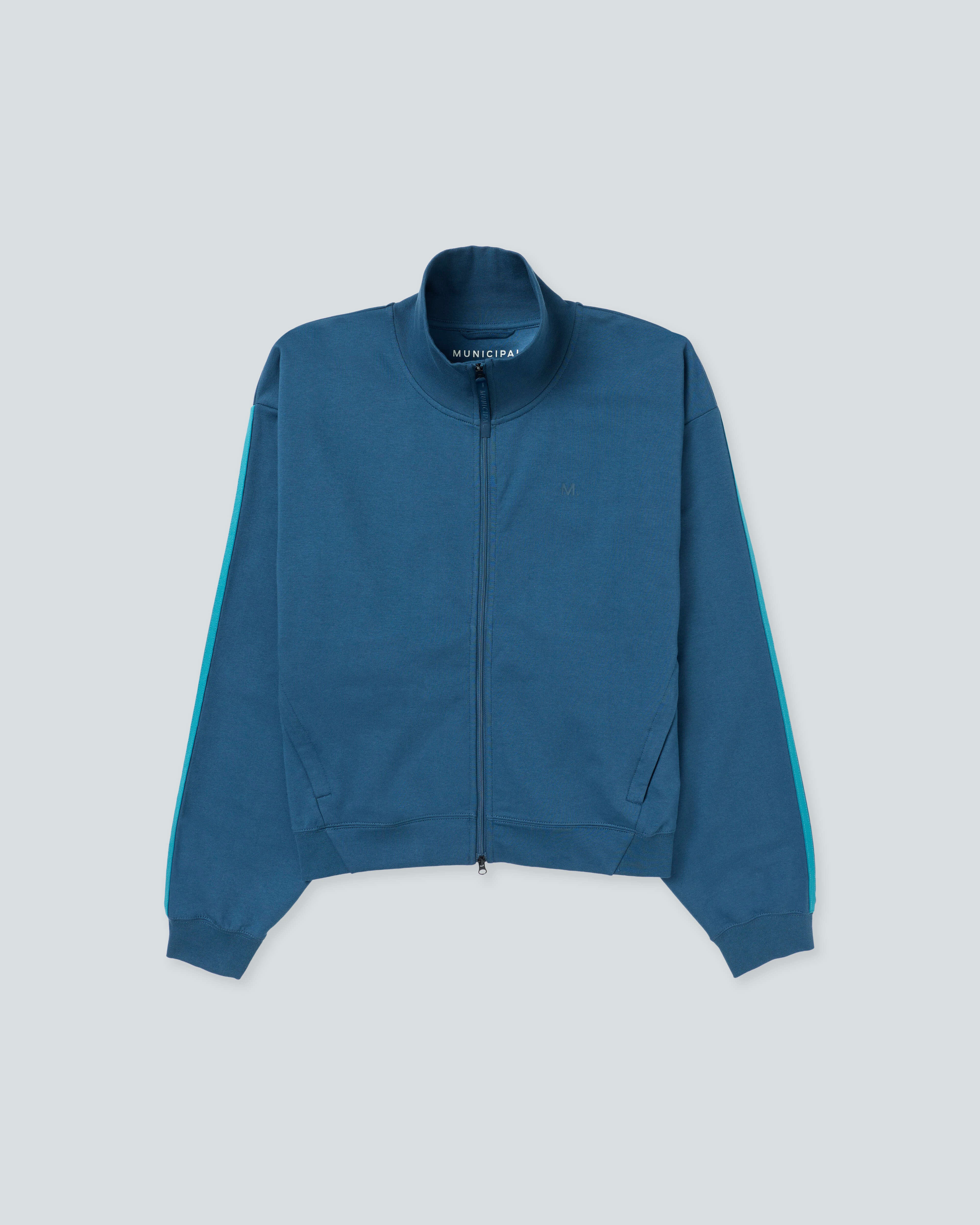 Metro Full Zip Track Jacket |Blue Wing| flat front 