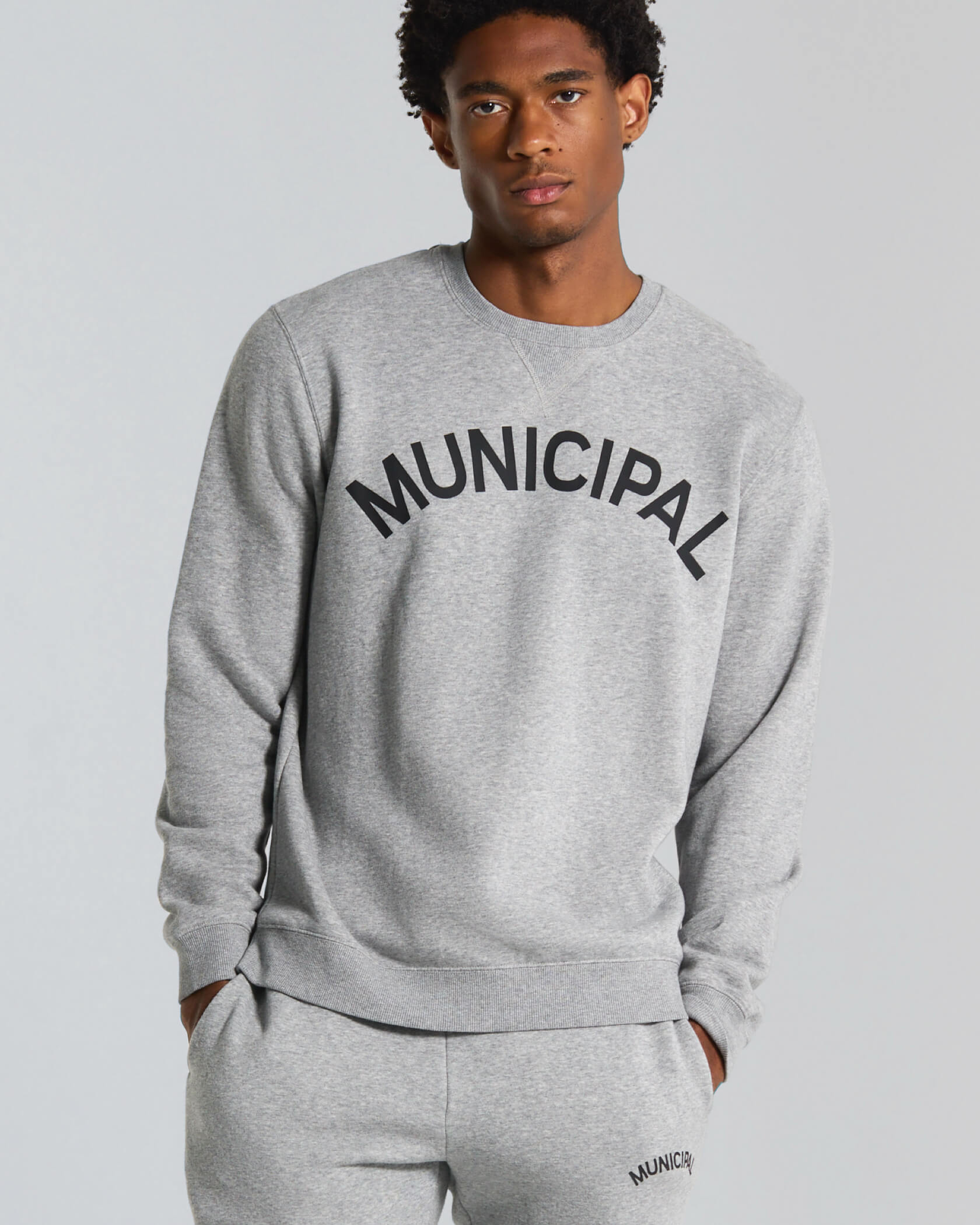 Origin Fleece Crew |Athletic Gray / Black| front