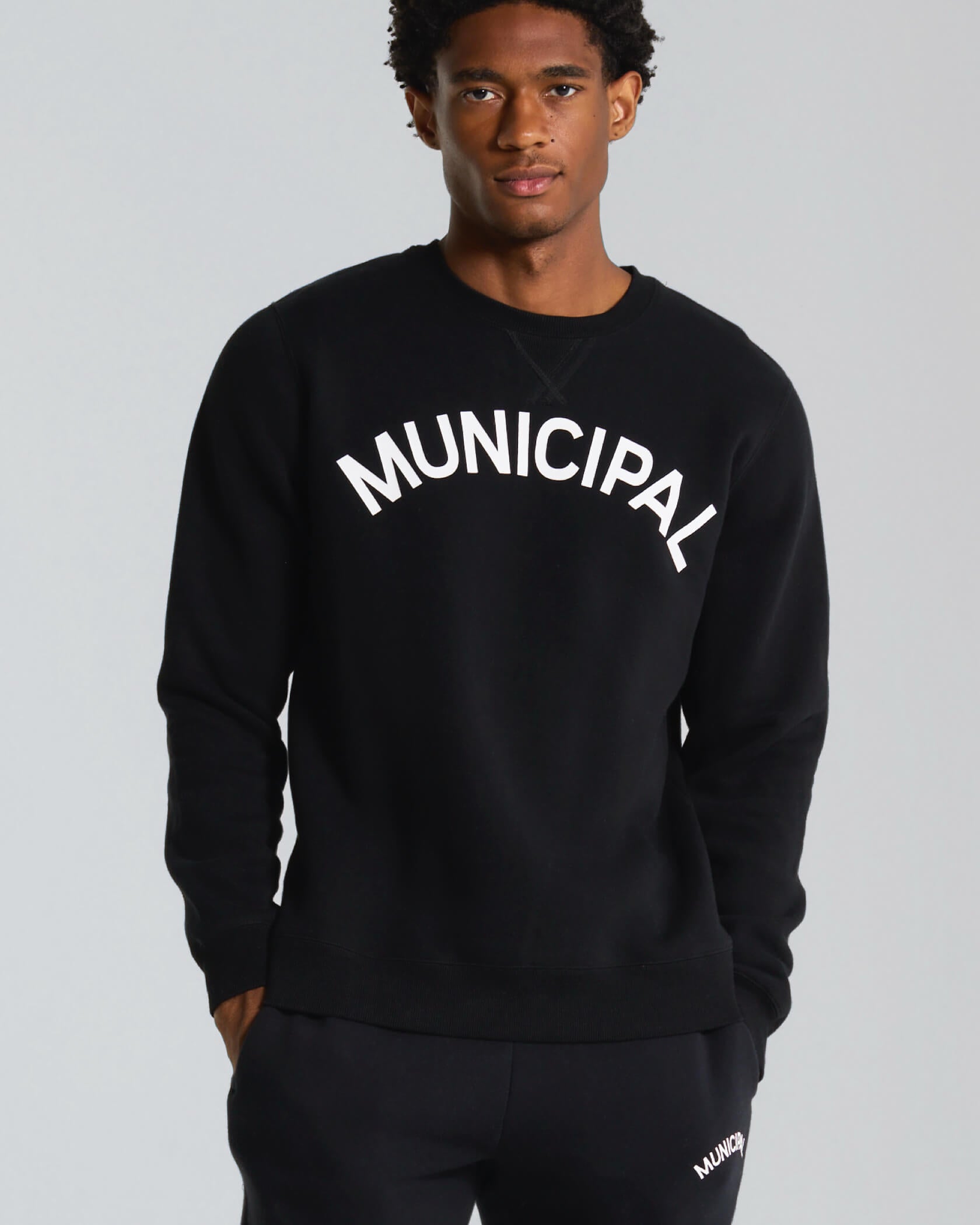 Origin Fleece Crew |Black / White| front