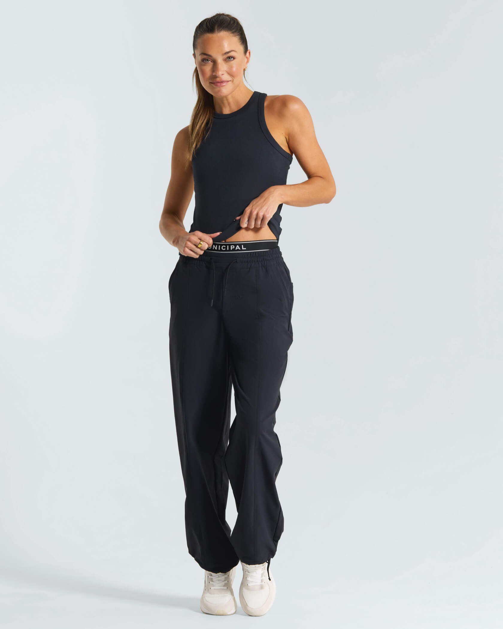 Women's Rib Knit Tank |Black| outfit