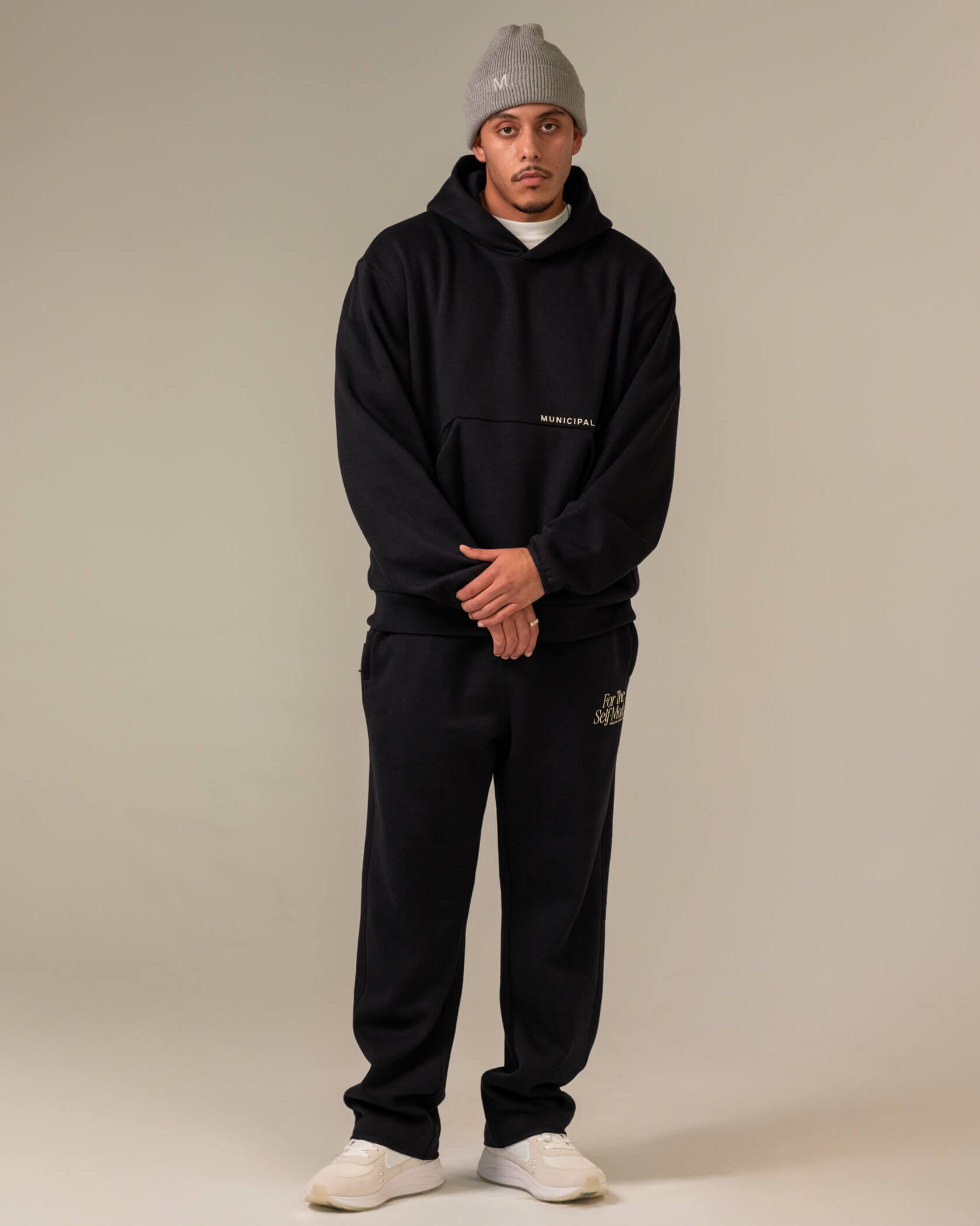 Self-Made Hoodie |Black| outfit front