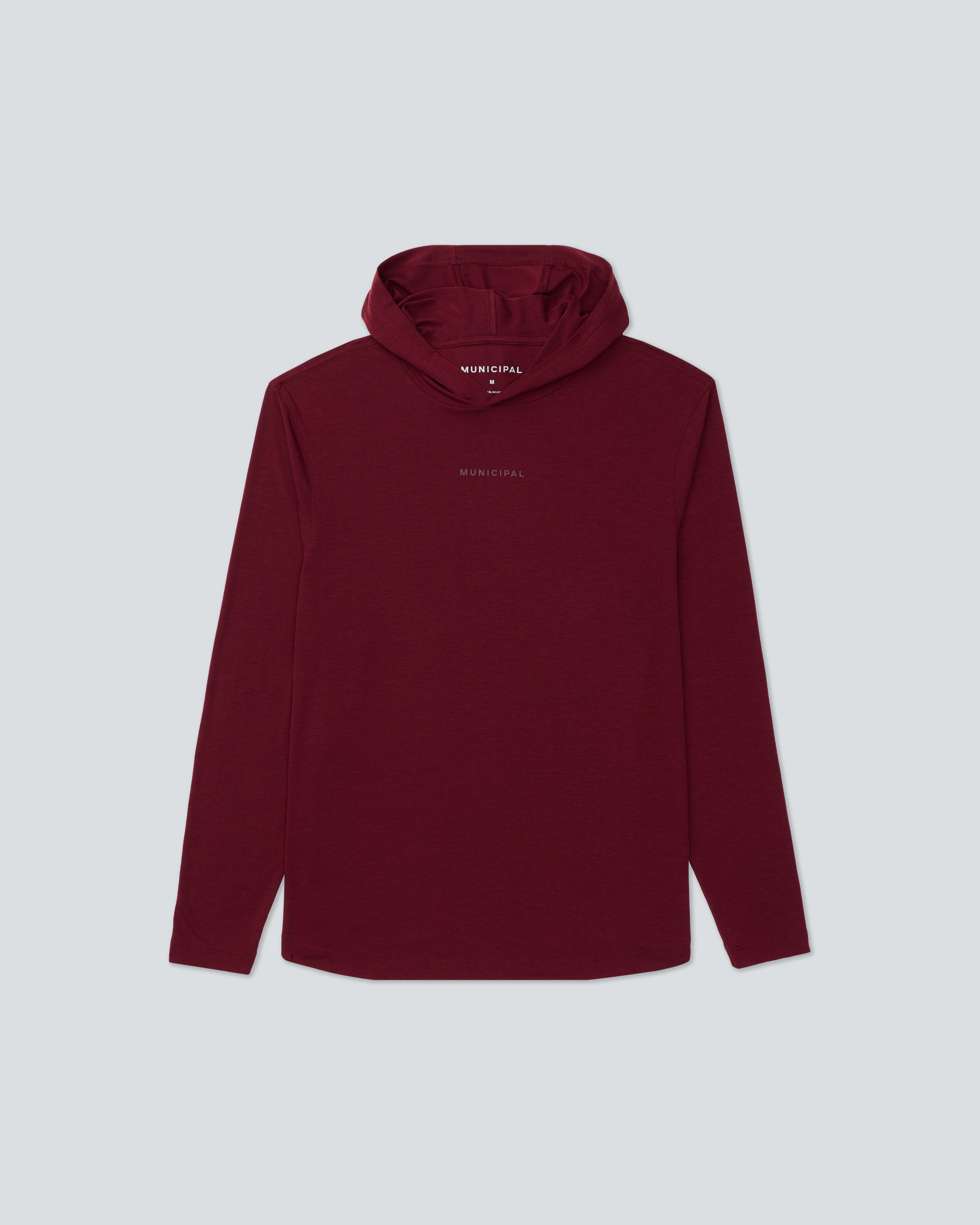 Sport Utility LS Hooded T-Shirt |Merlot Heather| flat front
