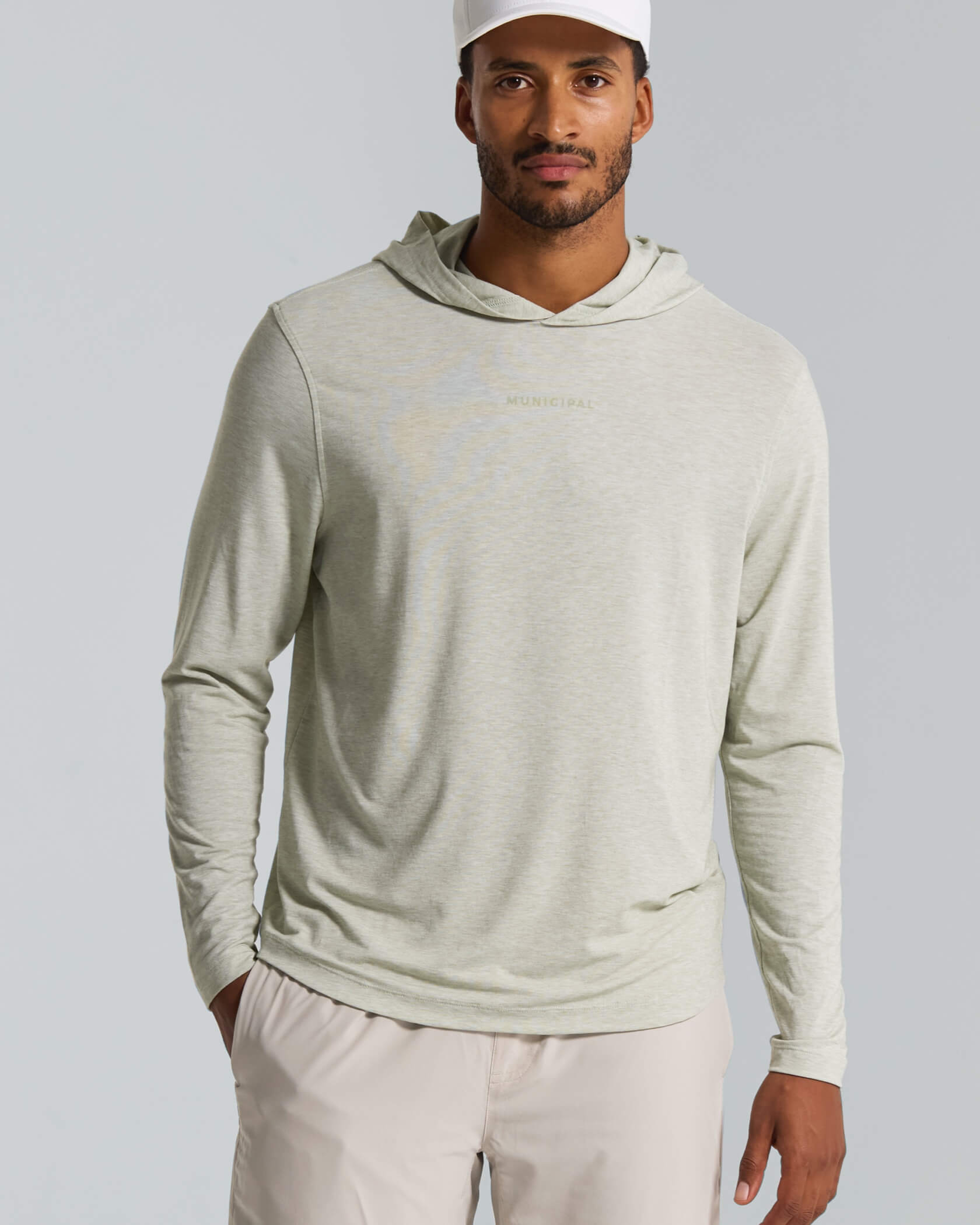 Sport Utility LS Hooded T-Shirt |Seagrass Heather| front