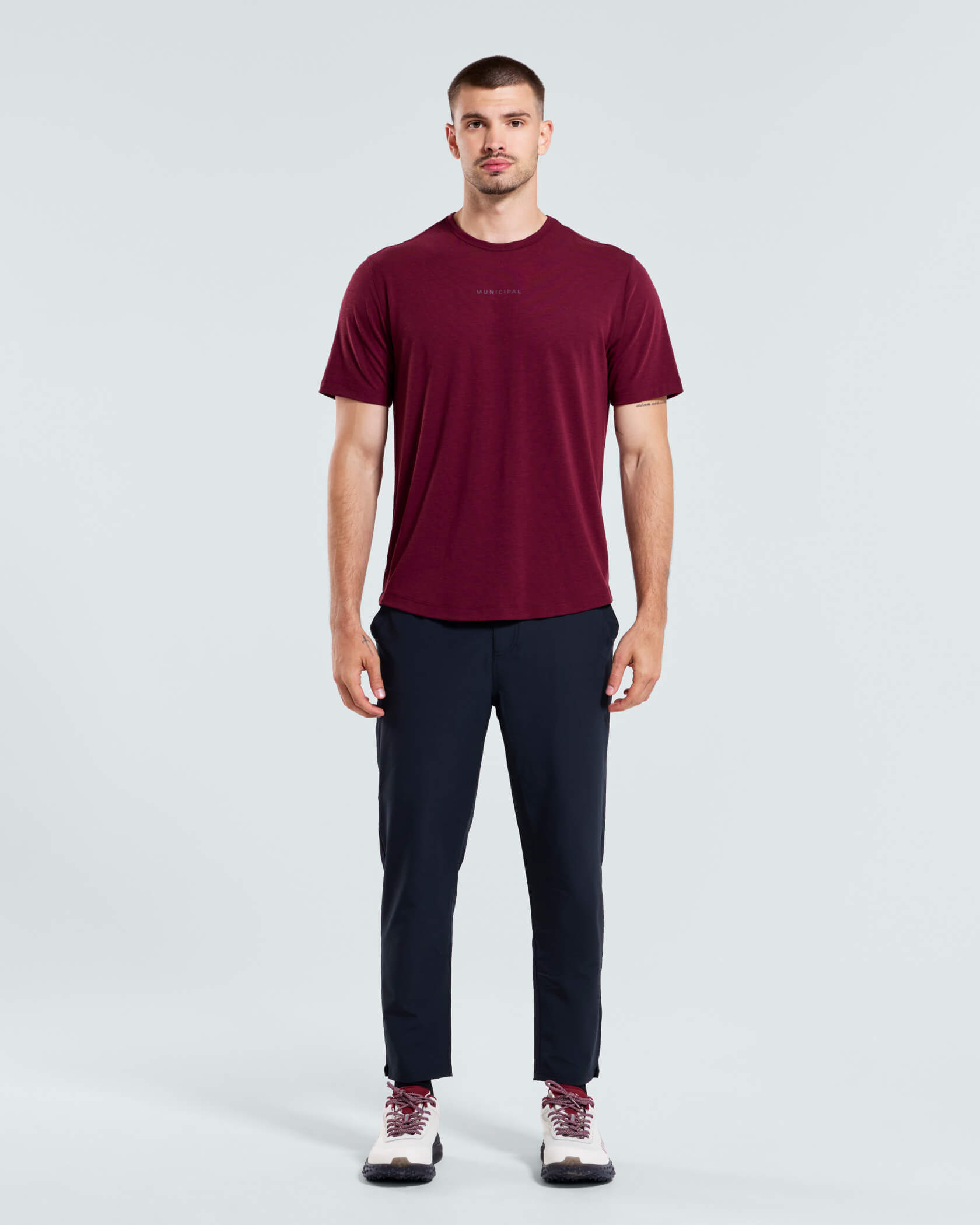 Sport Utility T-Shirt |Merlot Heather| front