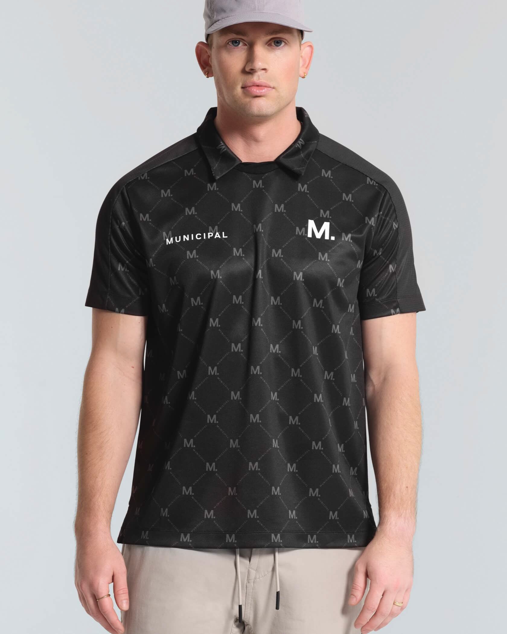 Sportcross Crested Crew Polo |Black M. Repeat| front