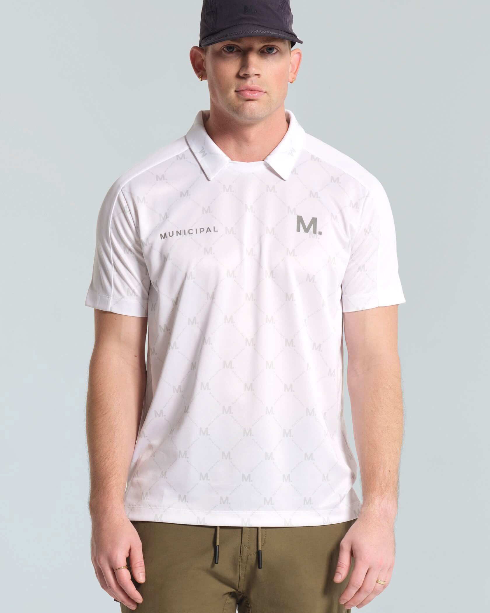 Sportcross Crested Crew Polo |White M. Repeat| front
