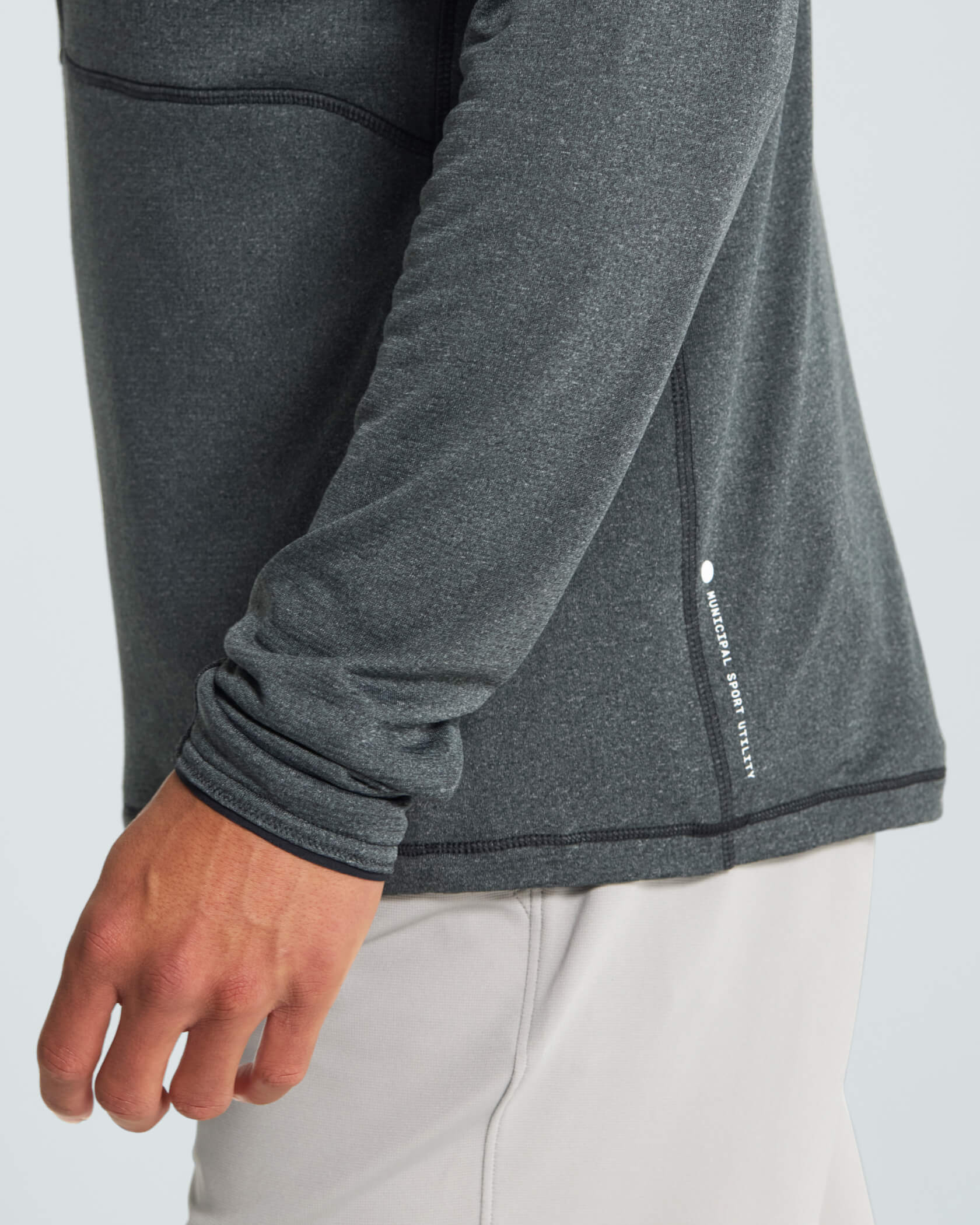 Sportcross Quarter Zip |Black Heather| detail