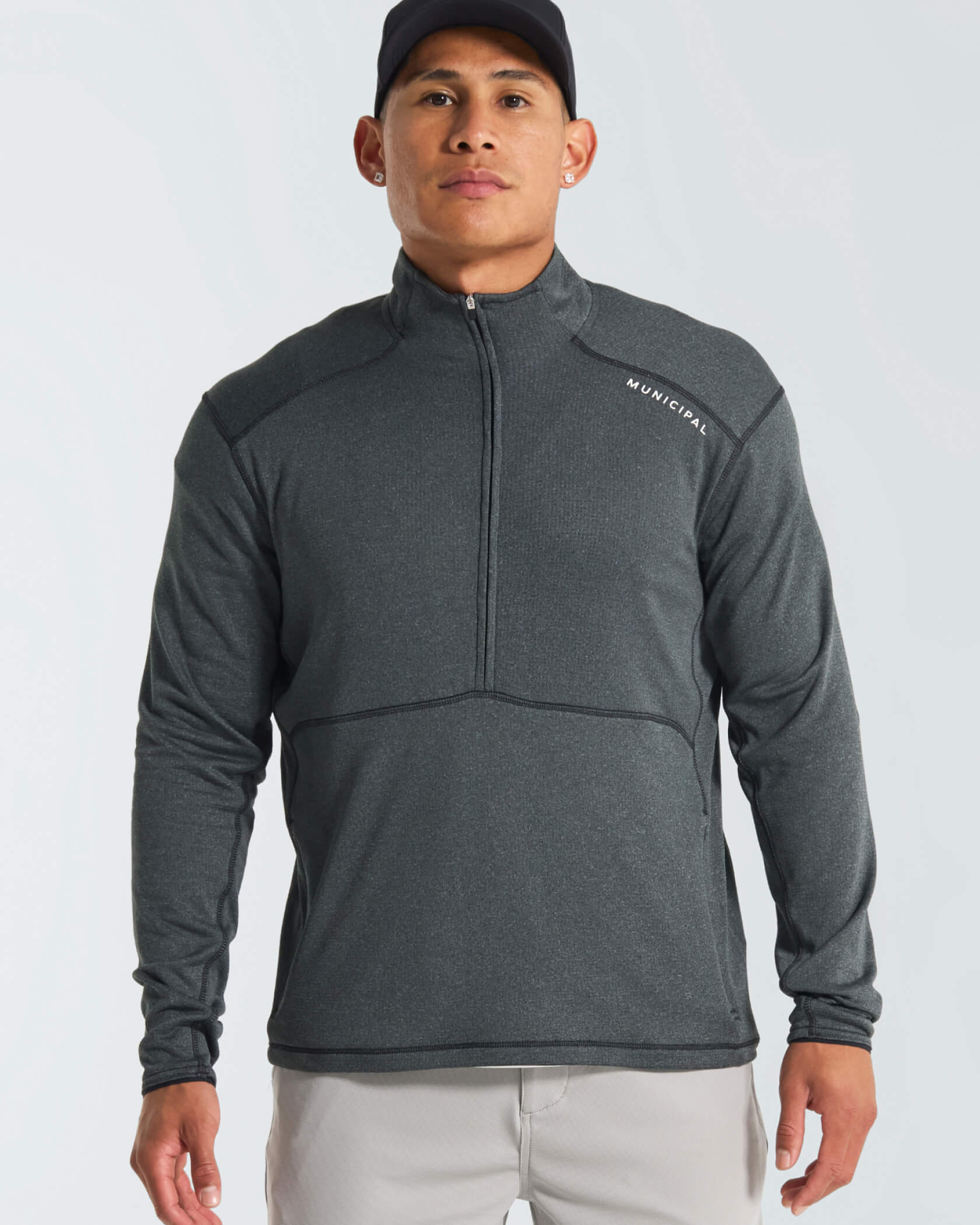 Sportcross Quarter Zip |Black Heather| front